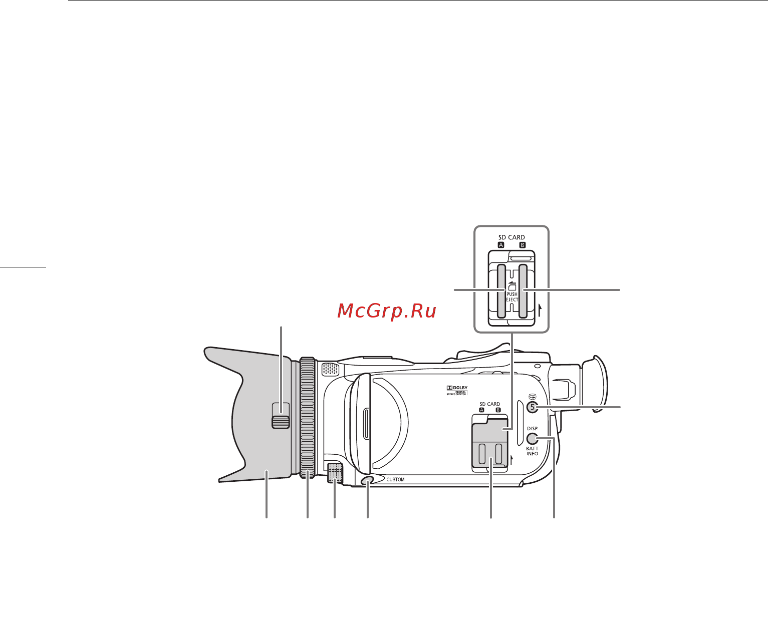 Canon LEGRIA HF G40 [12/197] Названия компонентов