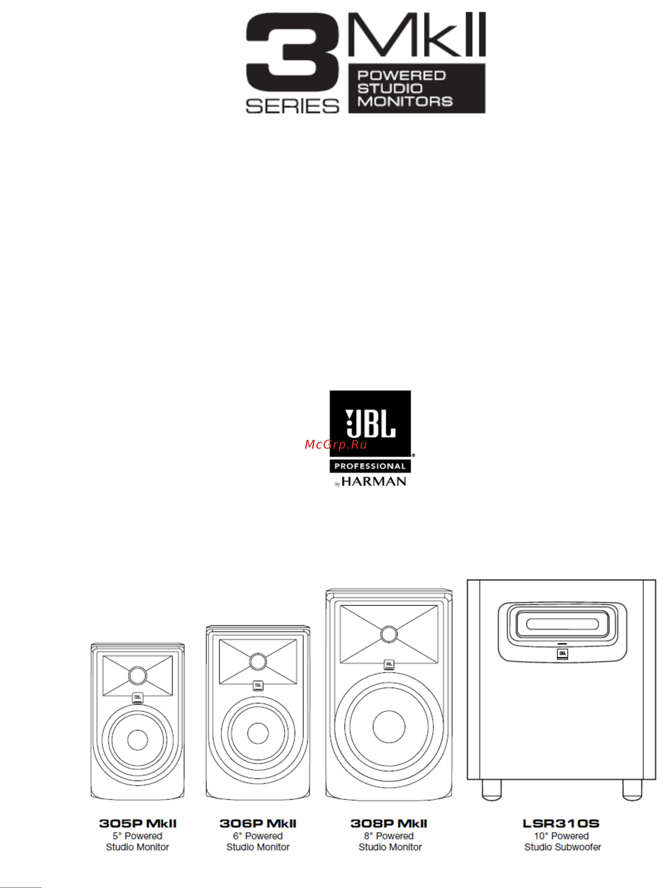 JBL 305P MKII Инструкция по эксплуатации онлайн