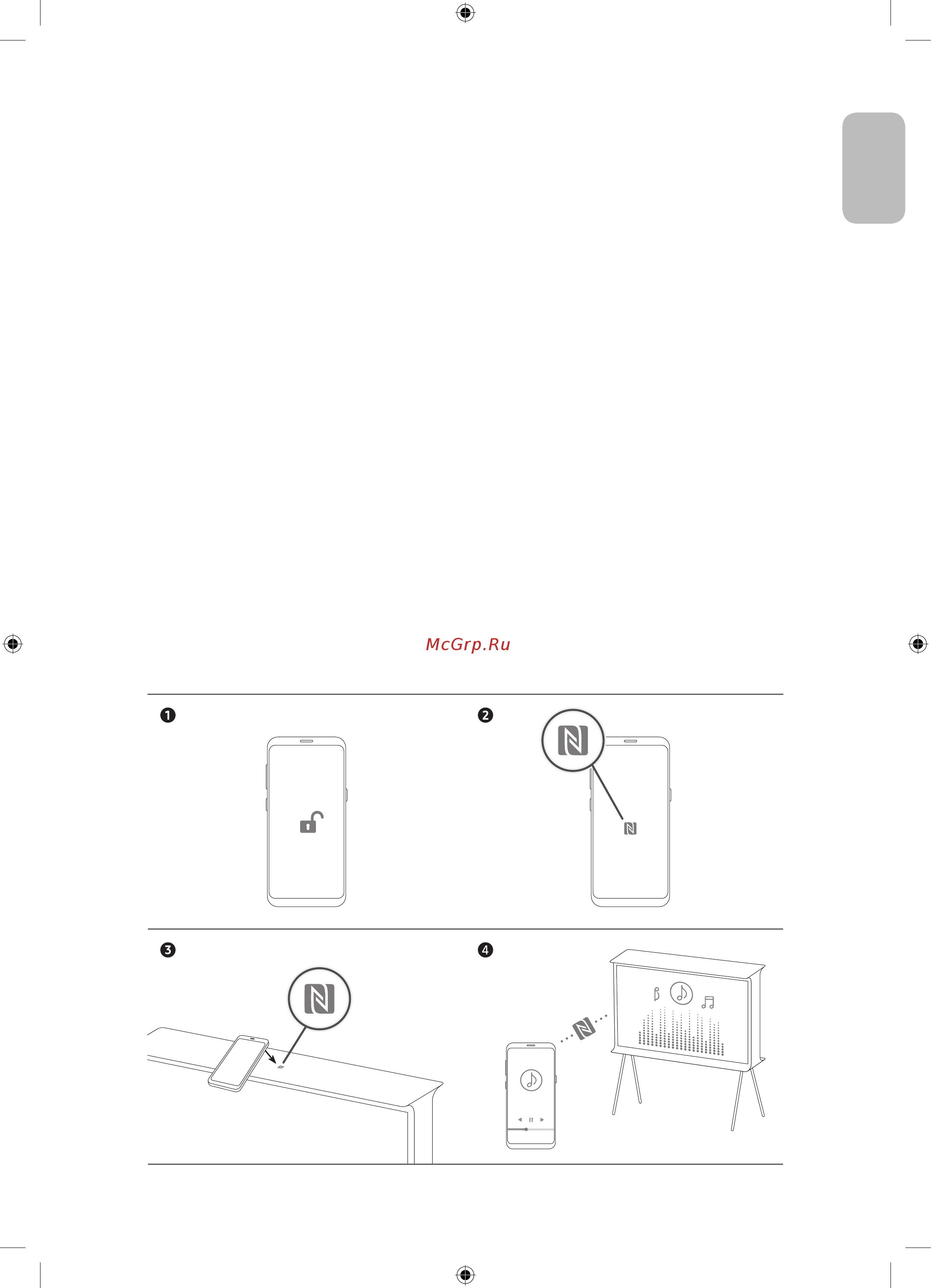 Samsung QE43LS01RBU Serif [9/44] Использование функции nfc on tv