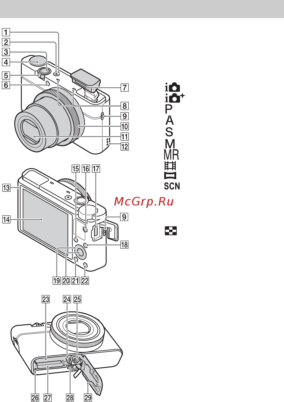 Sony RX100 VII (DSC-RX100M7) [64/96] Елементи фотоапарата