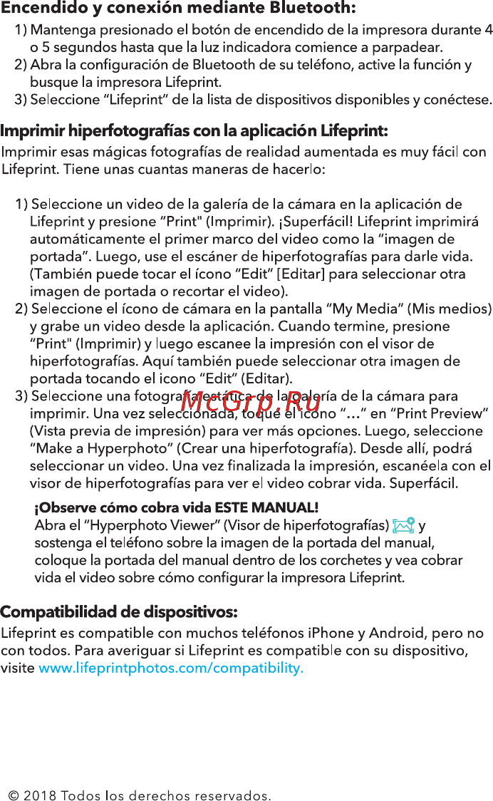 Lifeprint 2x3 White [10/36] Compatibilidad de dispositivos