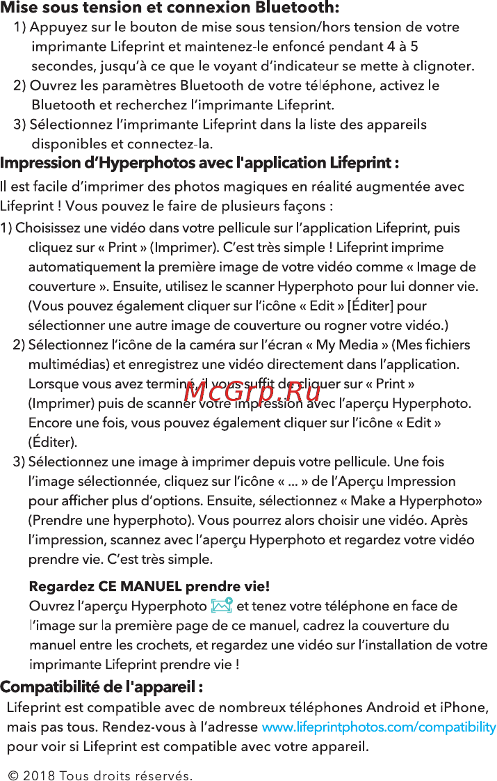 Lifeprint 2x3 White [7/36] Compatibilité de l appareil