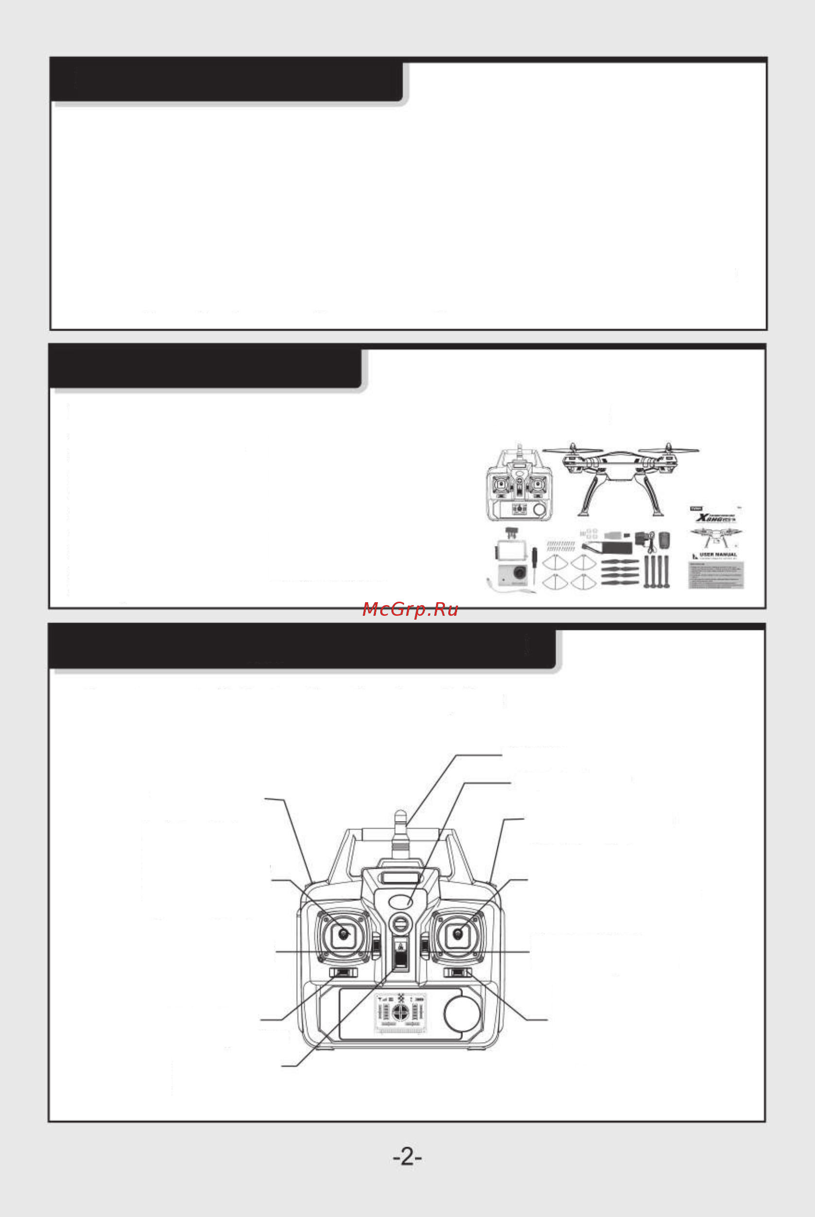 Syma X8Pro [3/22] Описание функций кнопок и ручек пульта управления