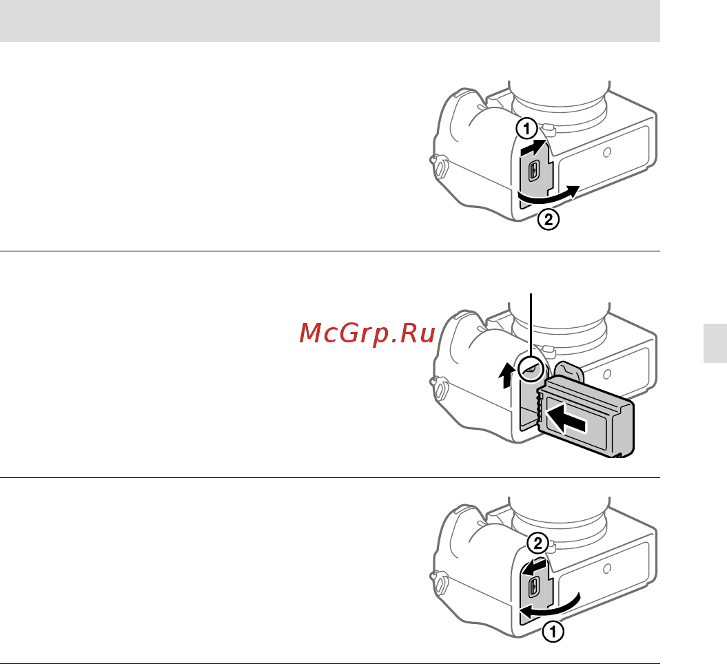 Sony A7R Mark IV Body (ILCE-7RM4) [23/679] Step 2 inserting the battery pack into the camera