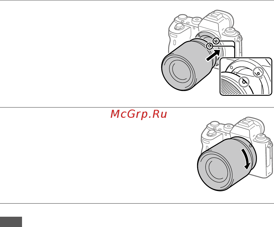 Sony A9 Body (ILCE-9) [28/707] Mount the lens by aligning the two white index marks mounting indexes on the lens and camera