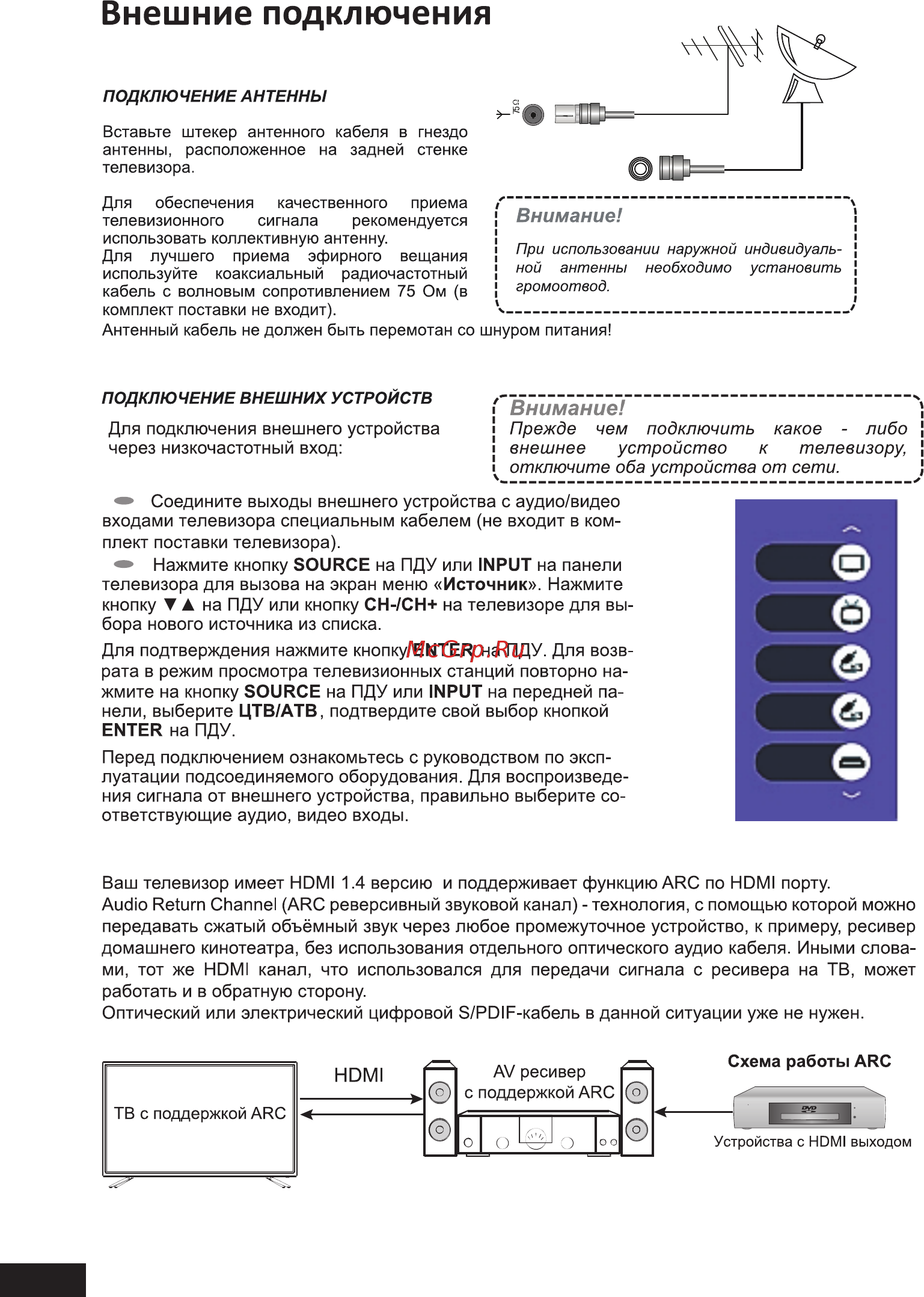 STARWIND SW-LED32R401BT2S [14/60] Подключение hdmi устройств