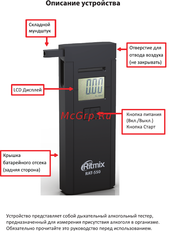 Ritmix RAT-550 [2/8] Описание устройства