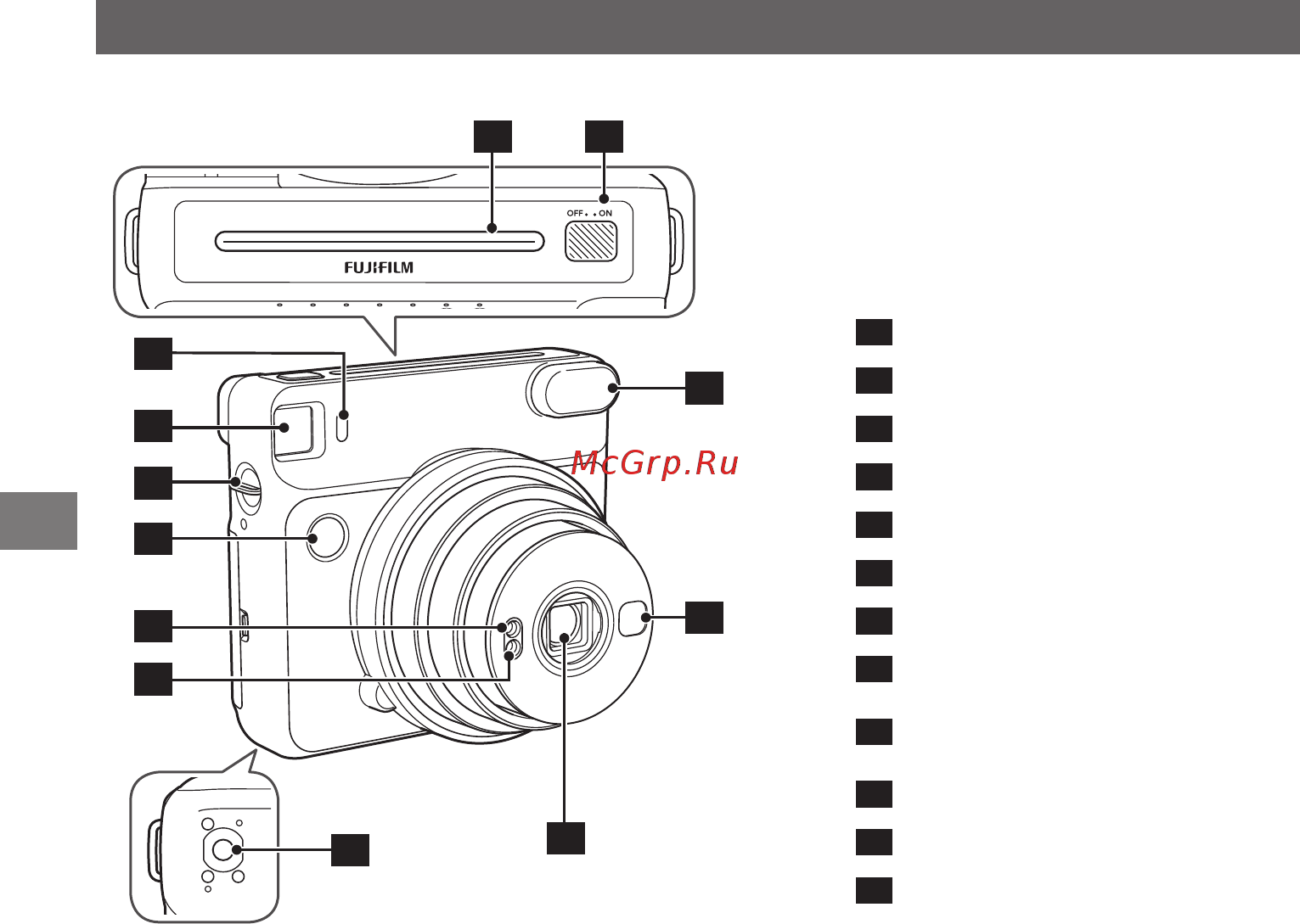 Fujifilm INSTAX SQ6 SET AQUA BLUE [3/25] Наименования деталей