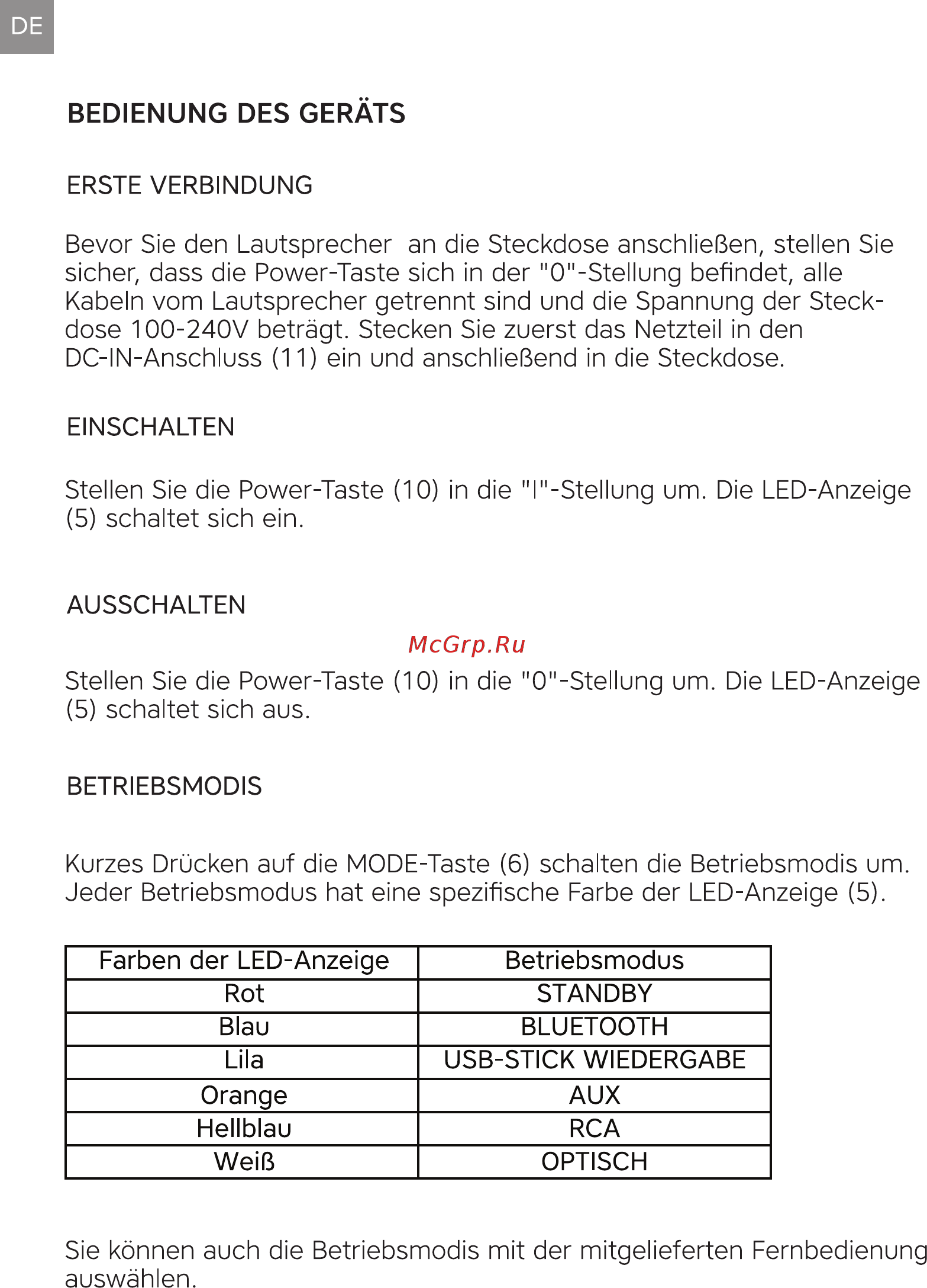 Rombica Mysound Blues Black (BT-S046) [18/60] Bedienung des geräts