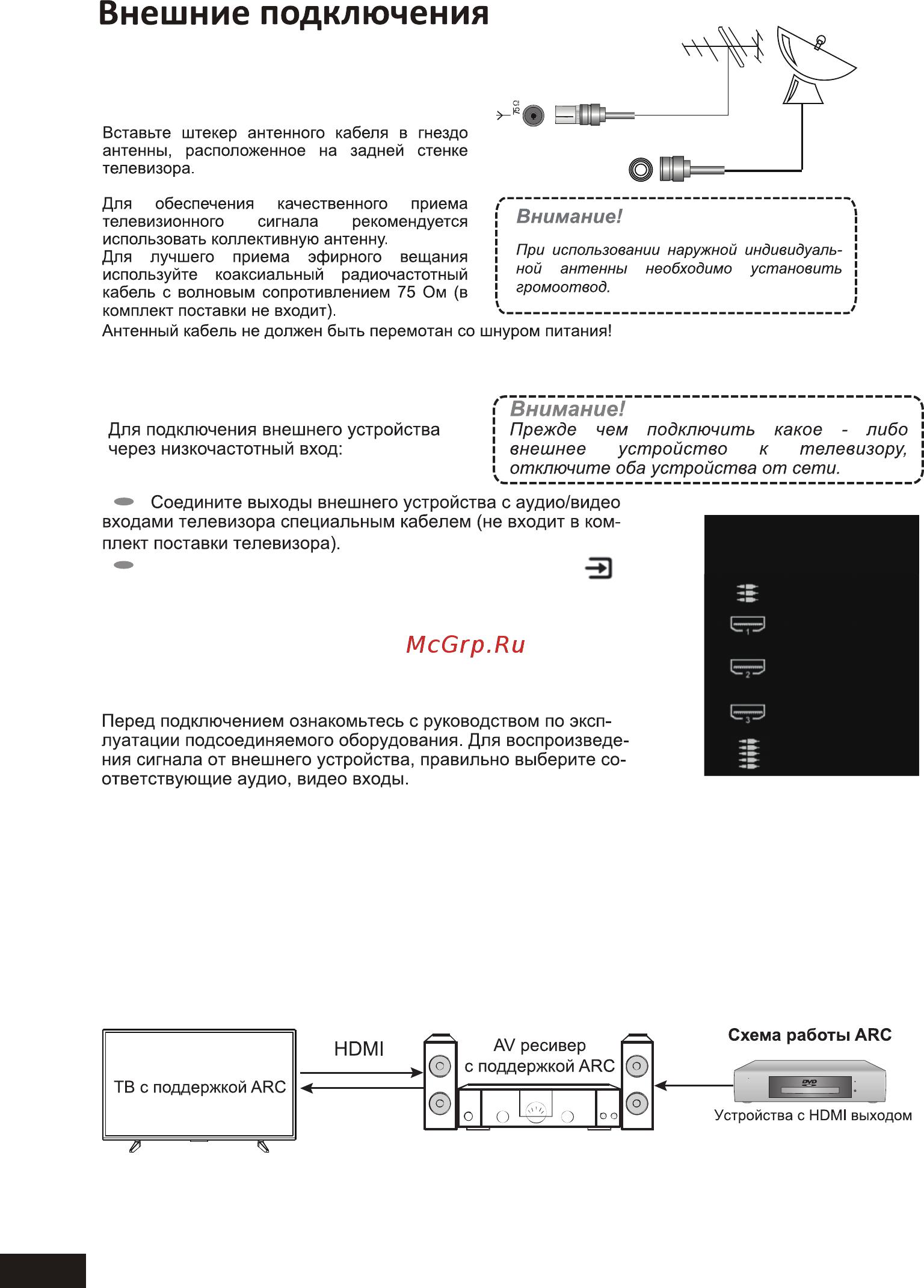 Hyundai H-LED43EU1312 [16/44] Подключение антенны