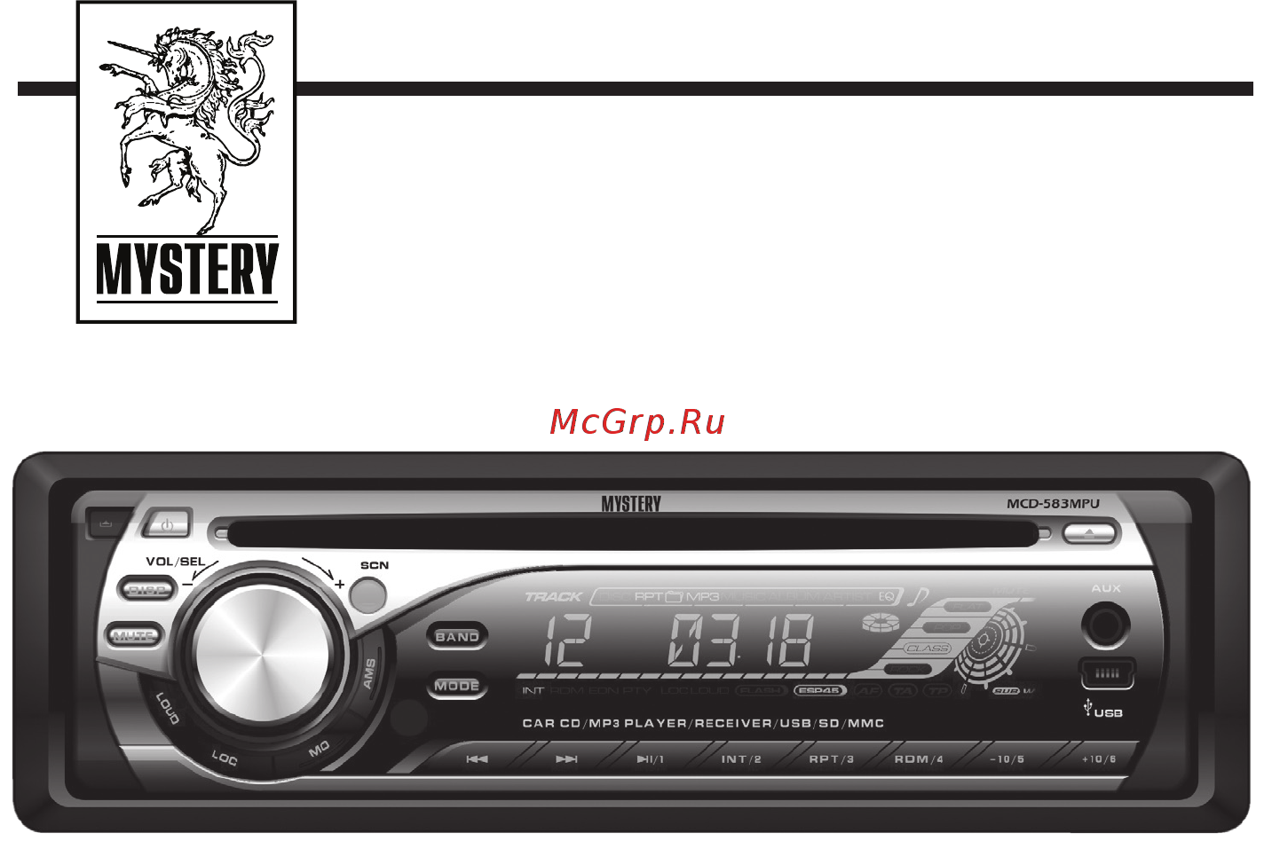 Mystery MCD-583 MPU Инструкция по эксплуатации онлайн