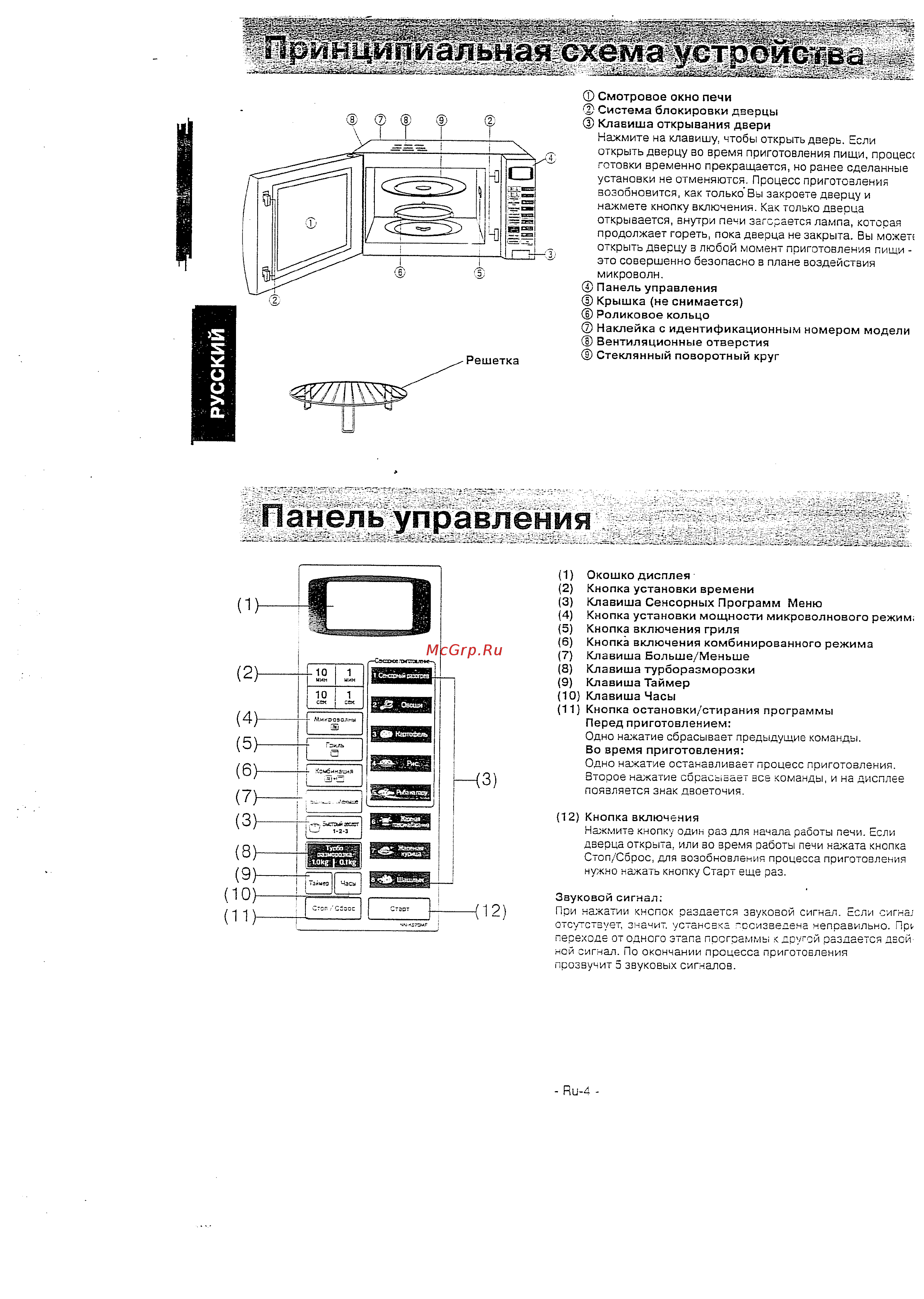 Panasonic NN-K573 MF [5/18] Панель управления