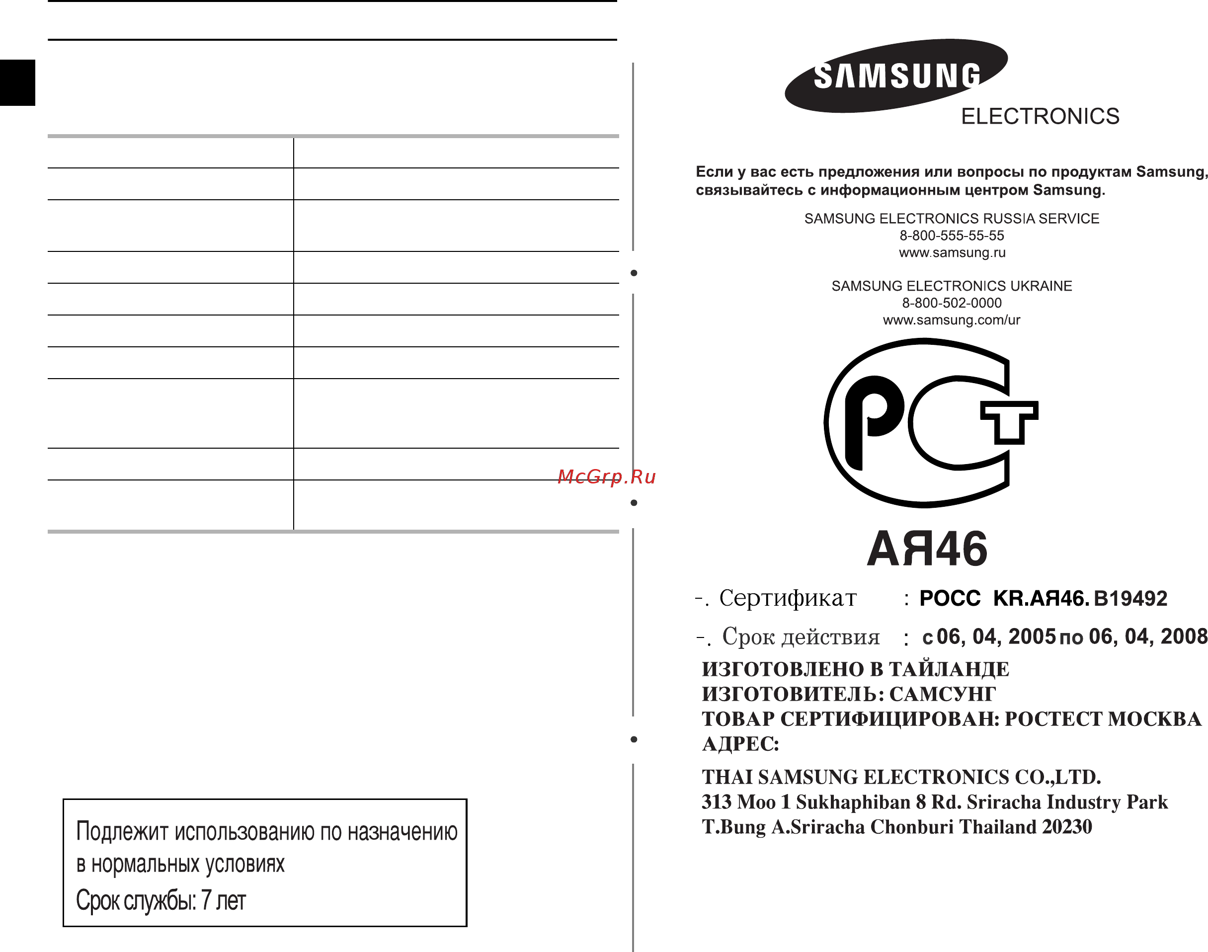 Samsung M-187 GNR [16/16] Технические характеристики