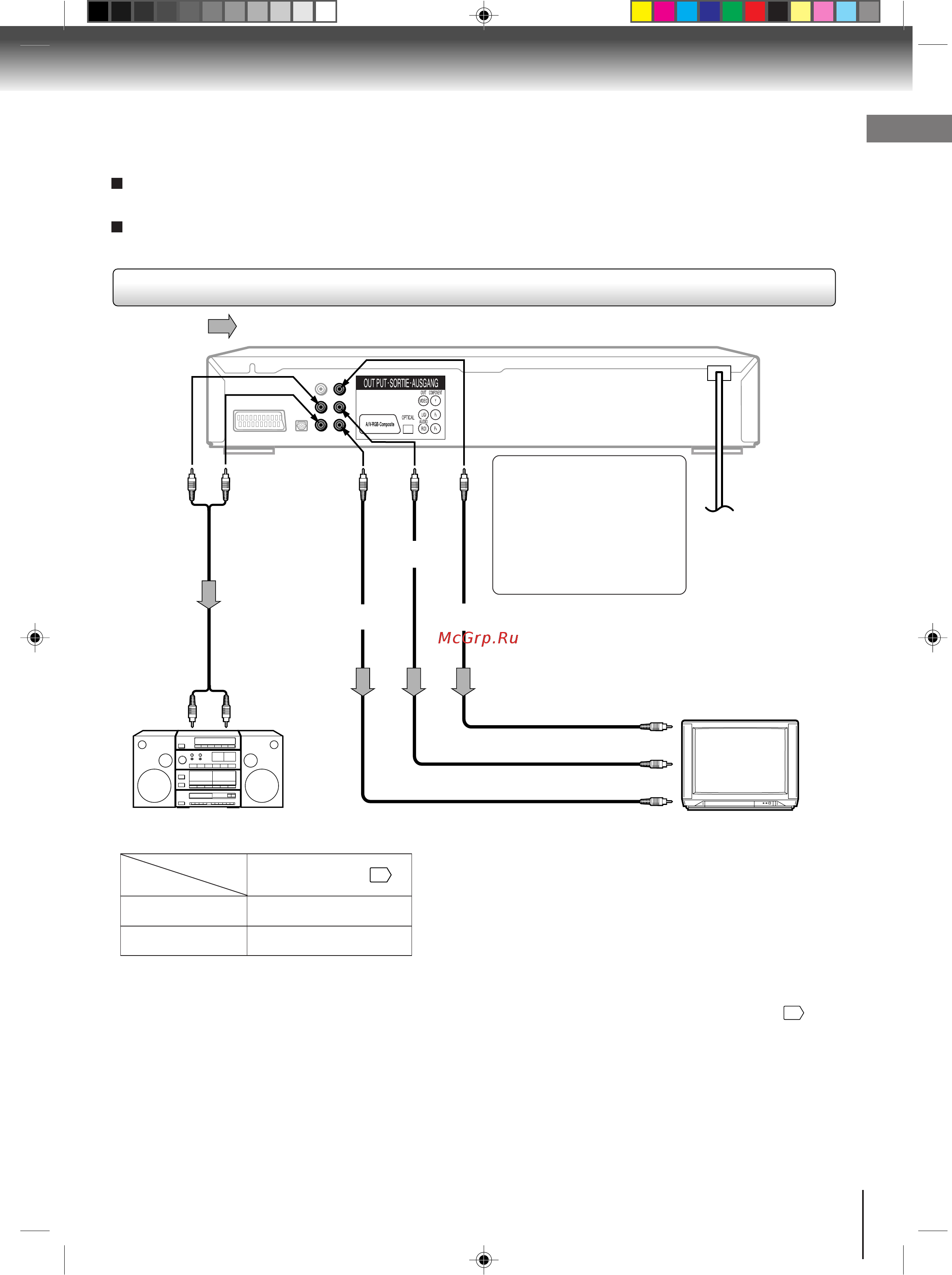 Toshiba SD-140 ESR [13/38] Подключение к аудиосистеме и телевизору с компонентными видеовходами