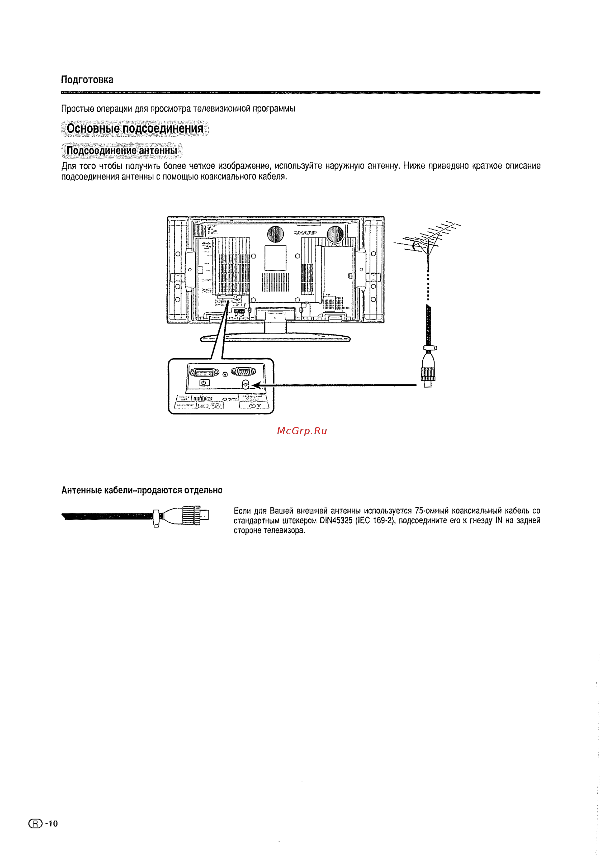 Sharp LC-32 GA4E [12/64] Основные подсоединения