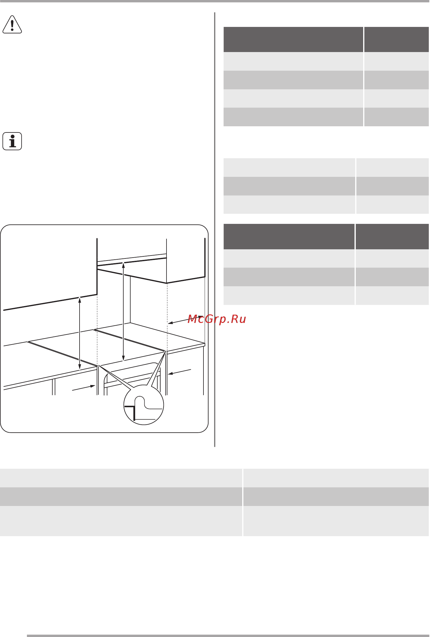 Zanussi ZCG961021X [22/32] Место для установки прибора