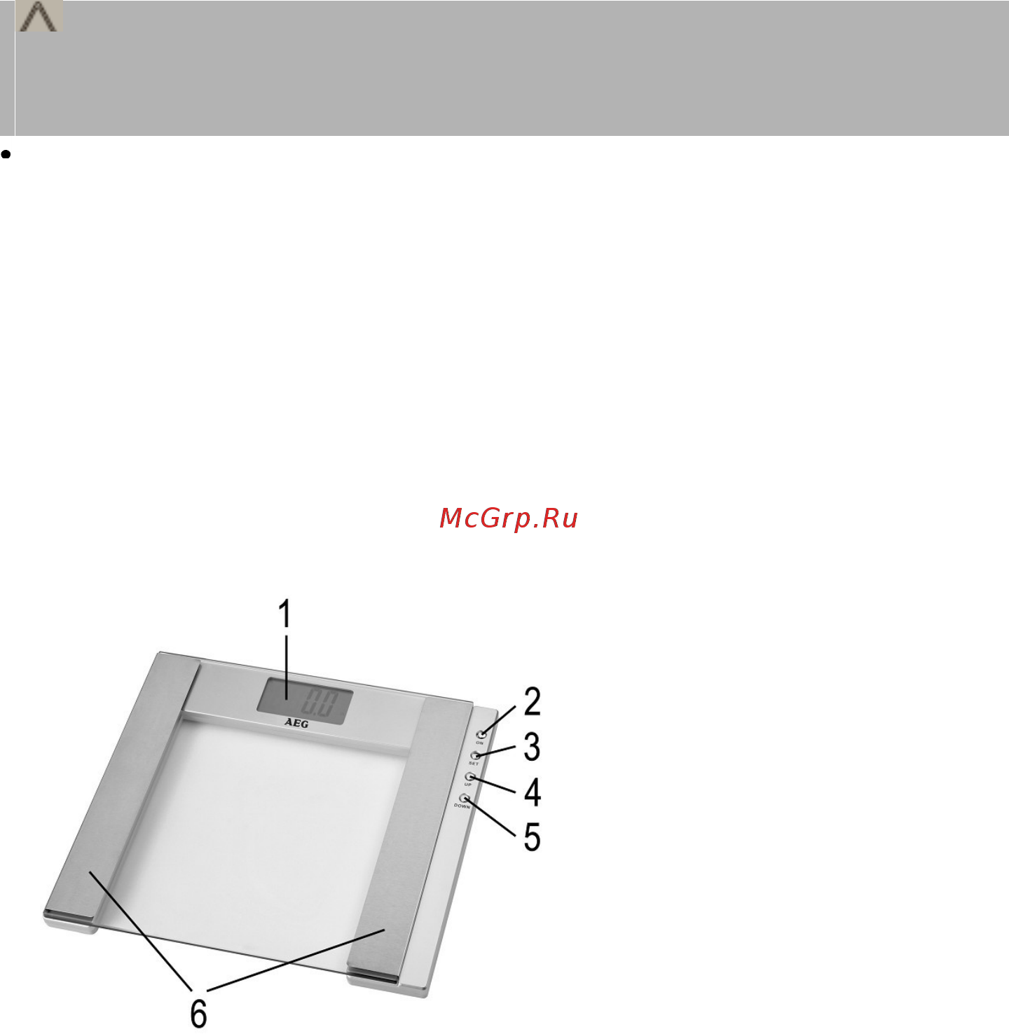AEG PW 4923 Glas [3/8] Дисплей 2 кнопка включения on 3 кнопка set