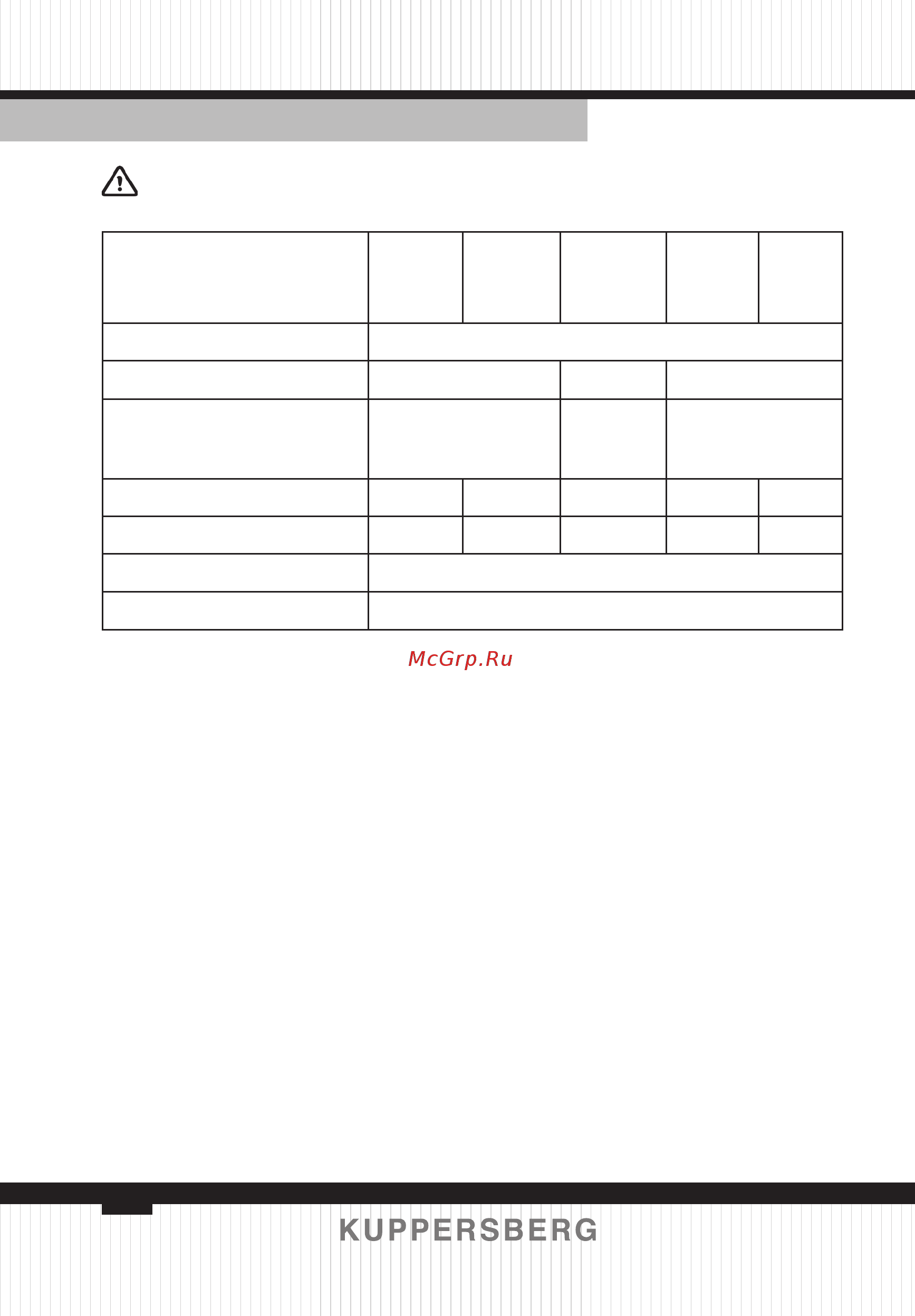 Kuppersberg WS 60100 [22/48] List of specification parameters