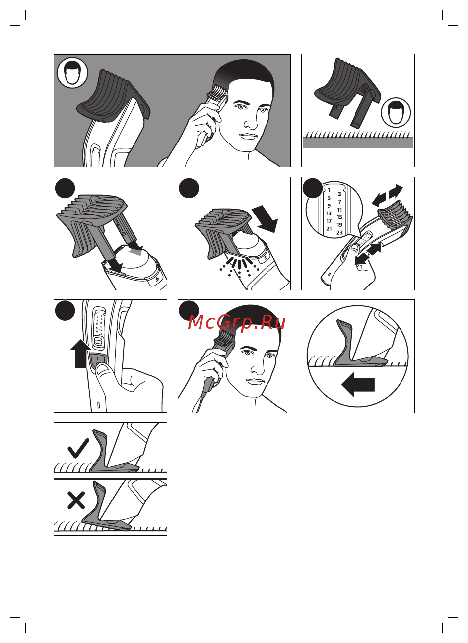 Philips HC3504/15 Hairclipper series 3000 Инструкция по эксплуатации онлайн [4/12] 588492