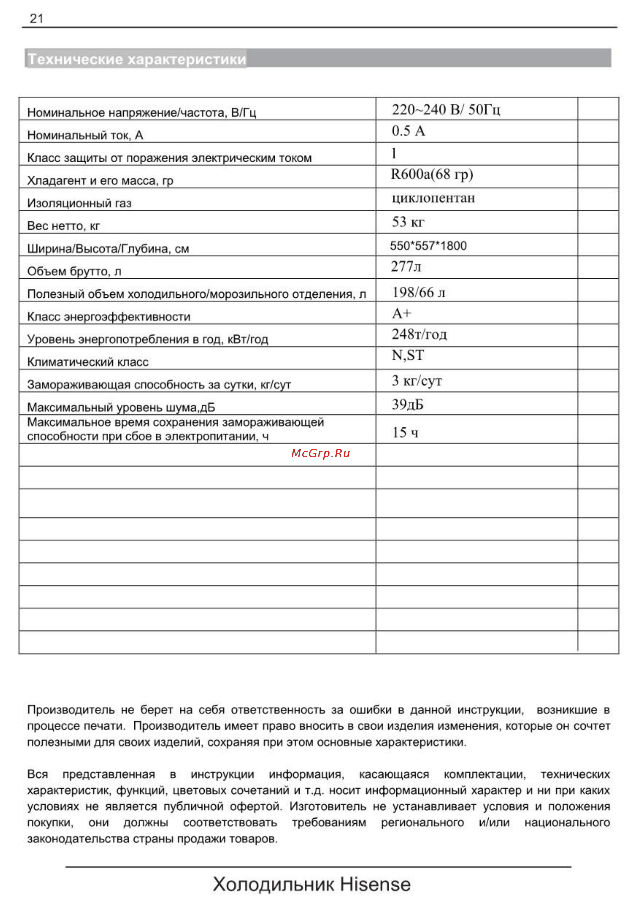 Hisense RB343D4AW1 [2/22] Циклопентан