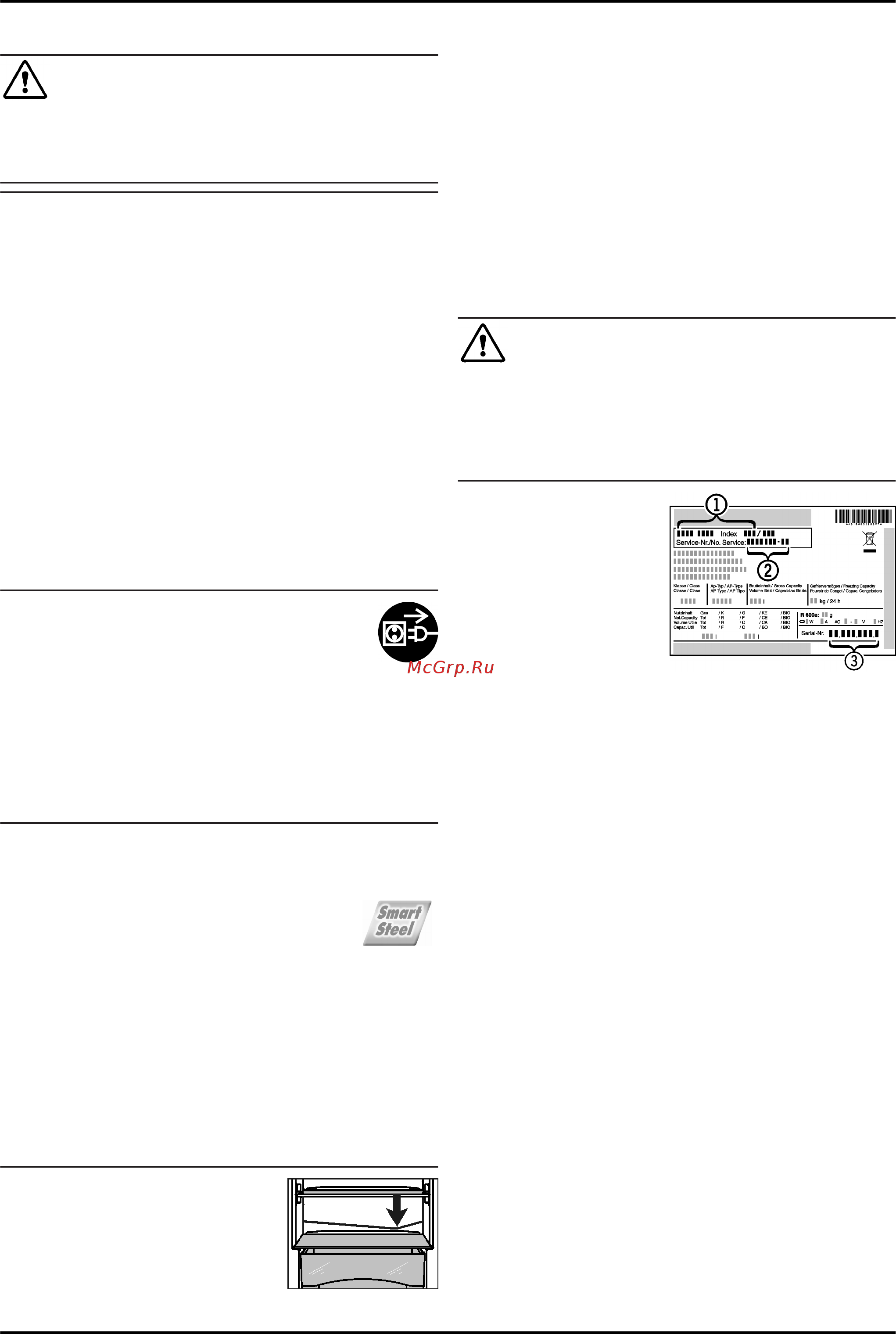 Liebherr K 4220-24 001 [11/15] Внимание
