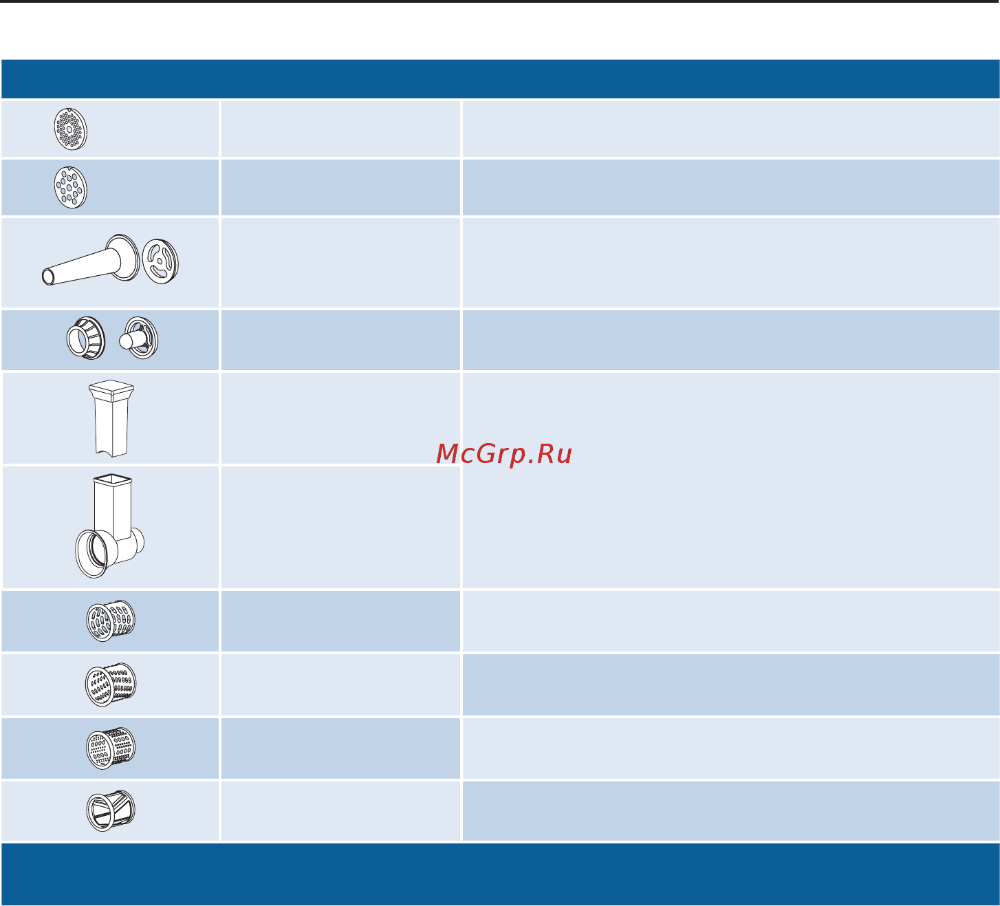 Bosch MFW2500W [24/210] Spare parts and accessories