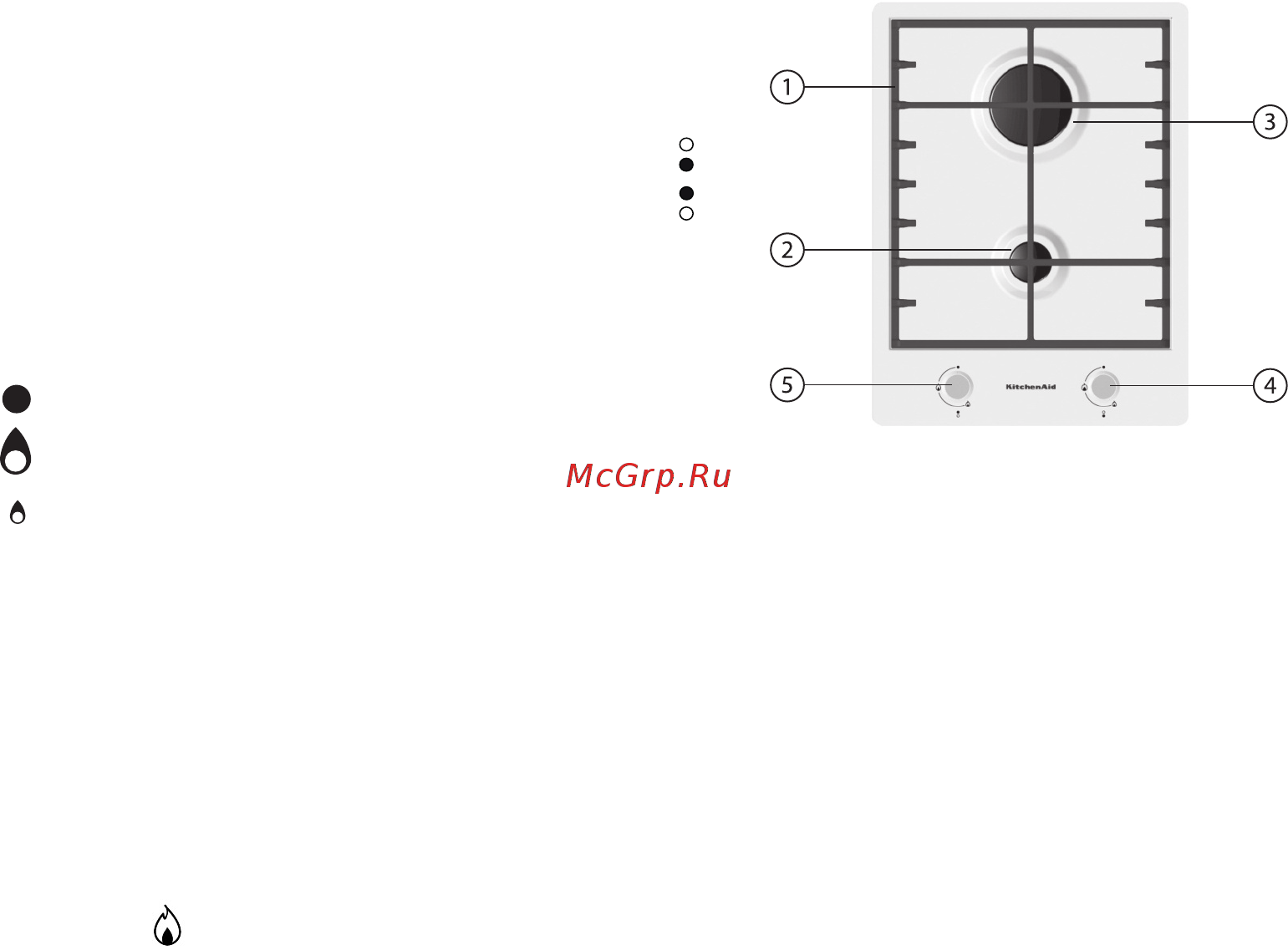 KitchenAid KHDD2 38510 [4/16] Использование горелок
