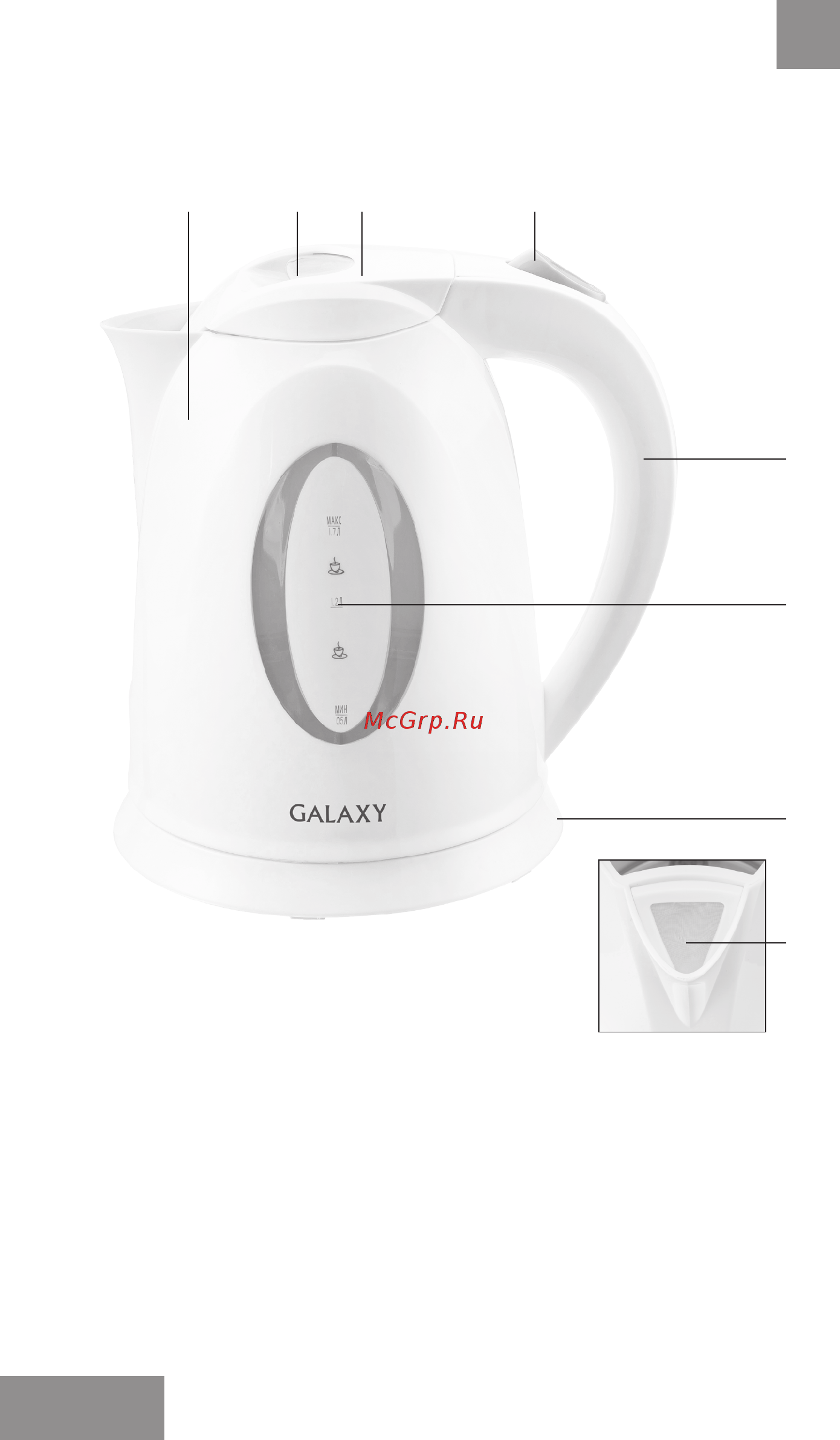 Galaxy GL 0218 [10/20] Электр құралының атқарымдық элементтері