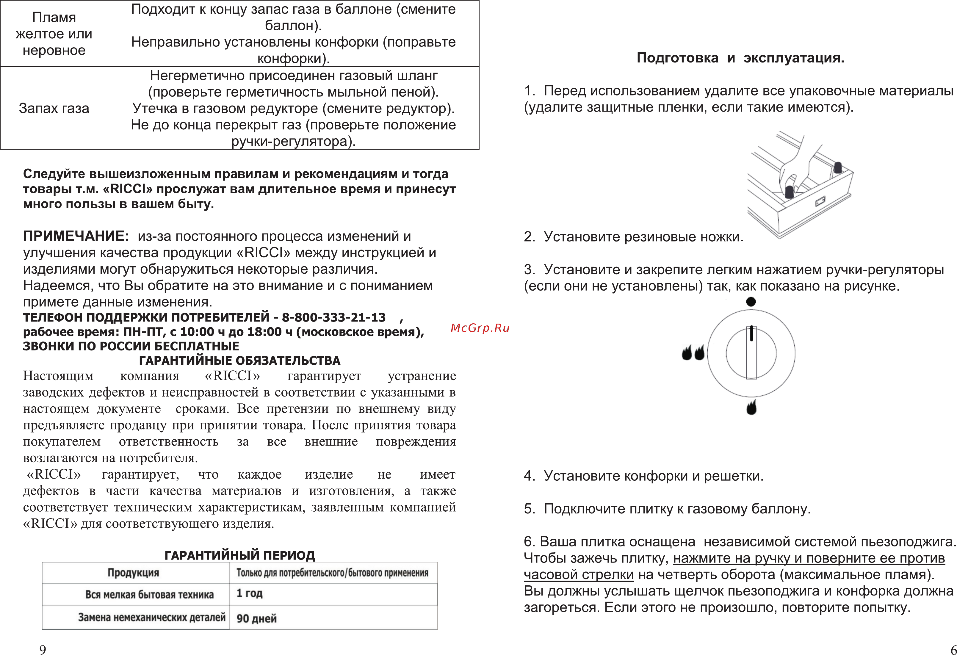 Ricci RGH-712 Инструкция по эксплуатации онлайн [7/8] 559694