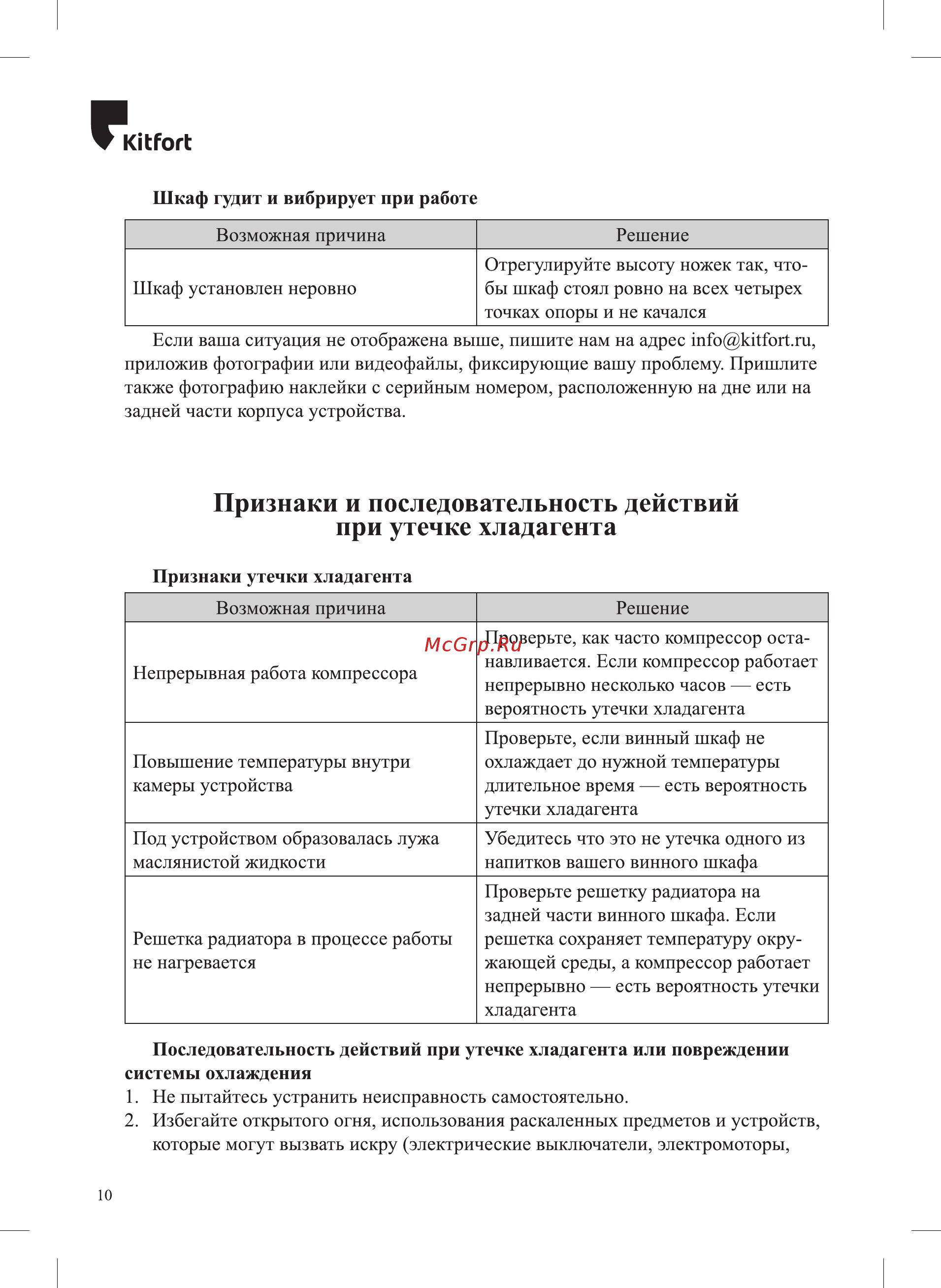 Kitfort КТ-2416 [10/16] Признаки и последовательность действий
