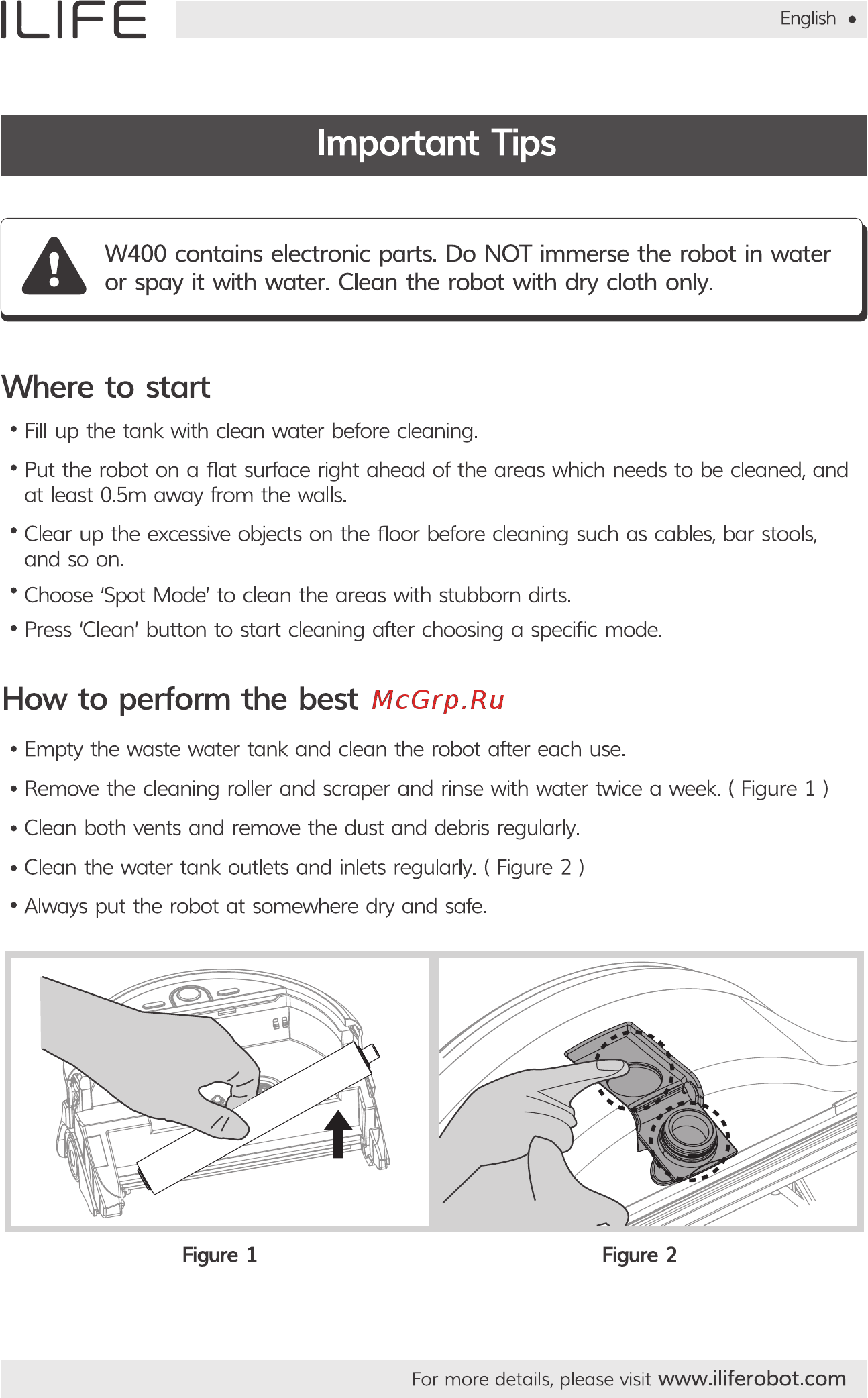 iLIFE W400 [4/84] Important tips