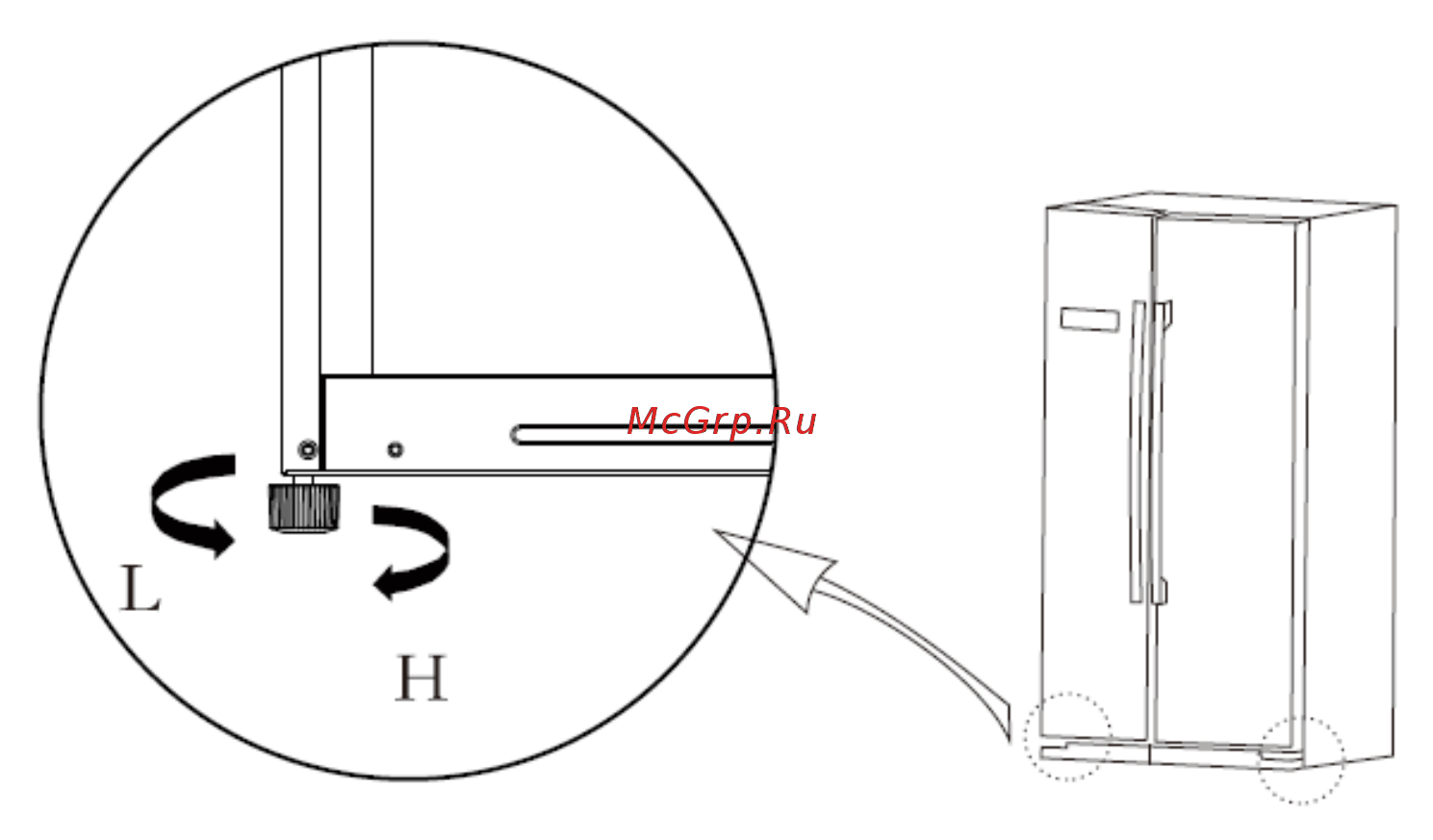 Midea MRS518SNBL1 [10/23] Выравнивающая ножка