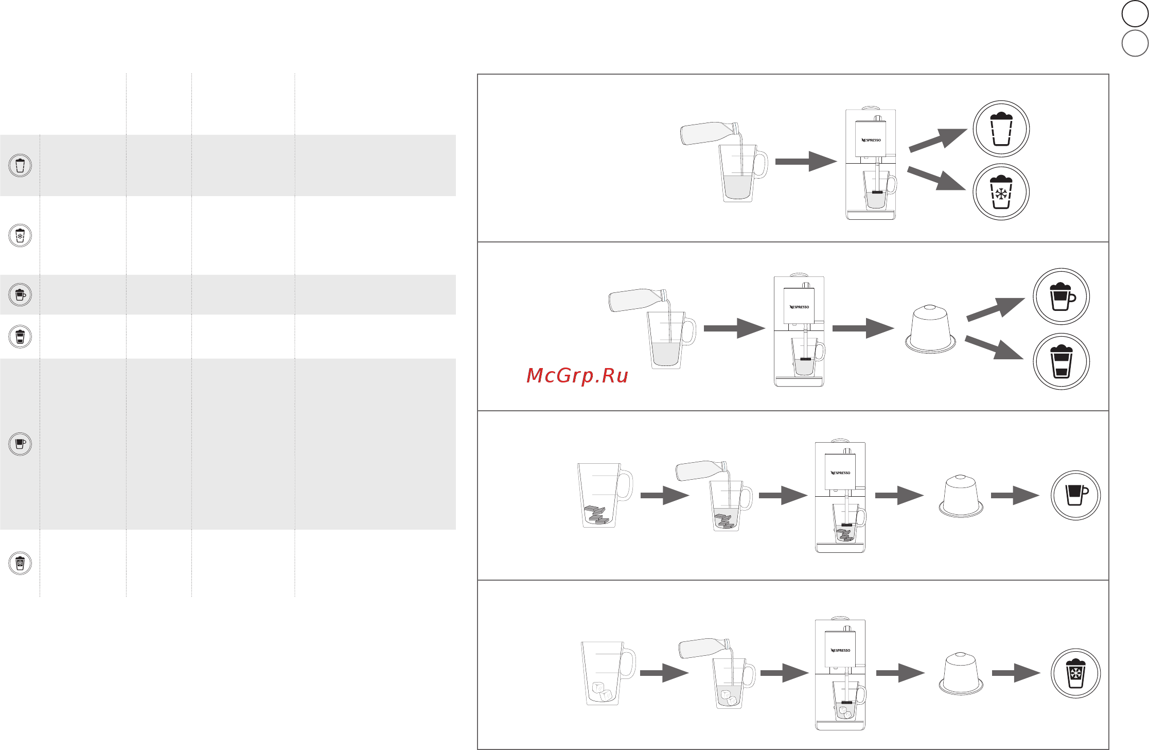 Krups Nespresso XN890810, отличный [123/0] Melkreceptbereidingen tijdens het gebruiken van een nespresso view mok 270ml παρασκευή συνταγής γάλακτος με την κούπα nespresso view 270ml