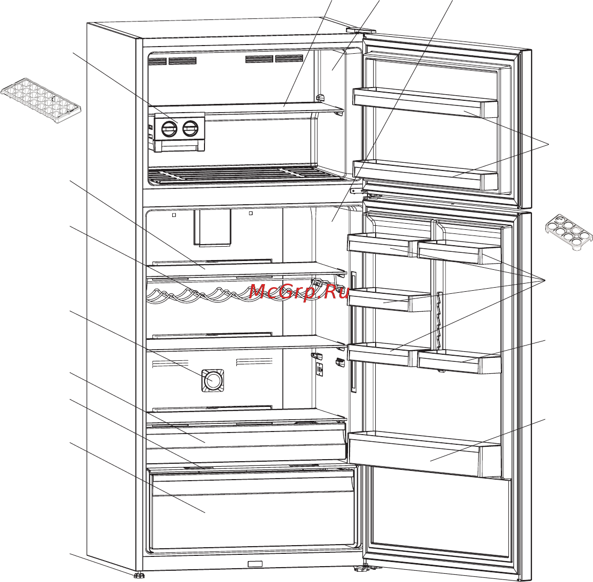 Whirlpool W84TE 72 M [18/18] Детали прибора и отсеки