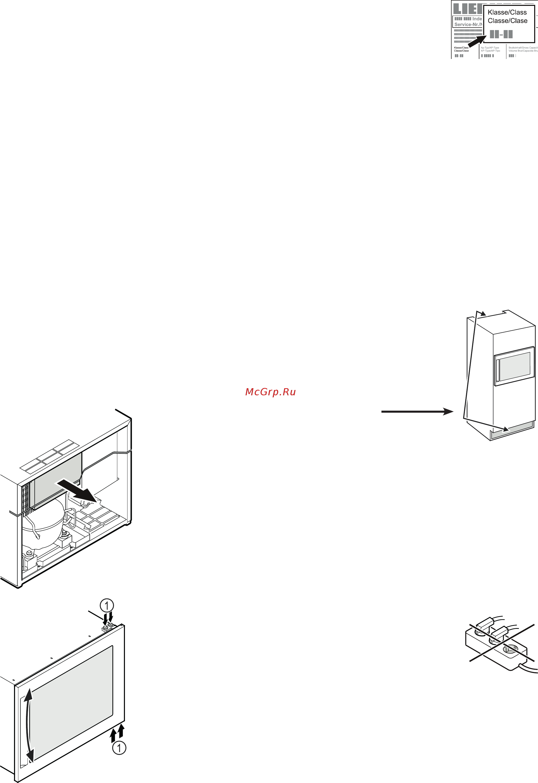 Liebherr WKEes 553-21 001 [3/12] На открытом воздухе или во влажных помещениях и в зоне разбрыз гивания воды светодиодная рейка в приборе предназна чена для освещения его внутреннего про странства она не пригодна для освещения помещений при транспортировке или эксплуатации при бора на высоте свыше 1500 м над уровнем моря в силу пониженного давления воздуха может лопнуть стекло в двери осколки имеют острые края и чреваты тяжелыми травмами