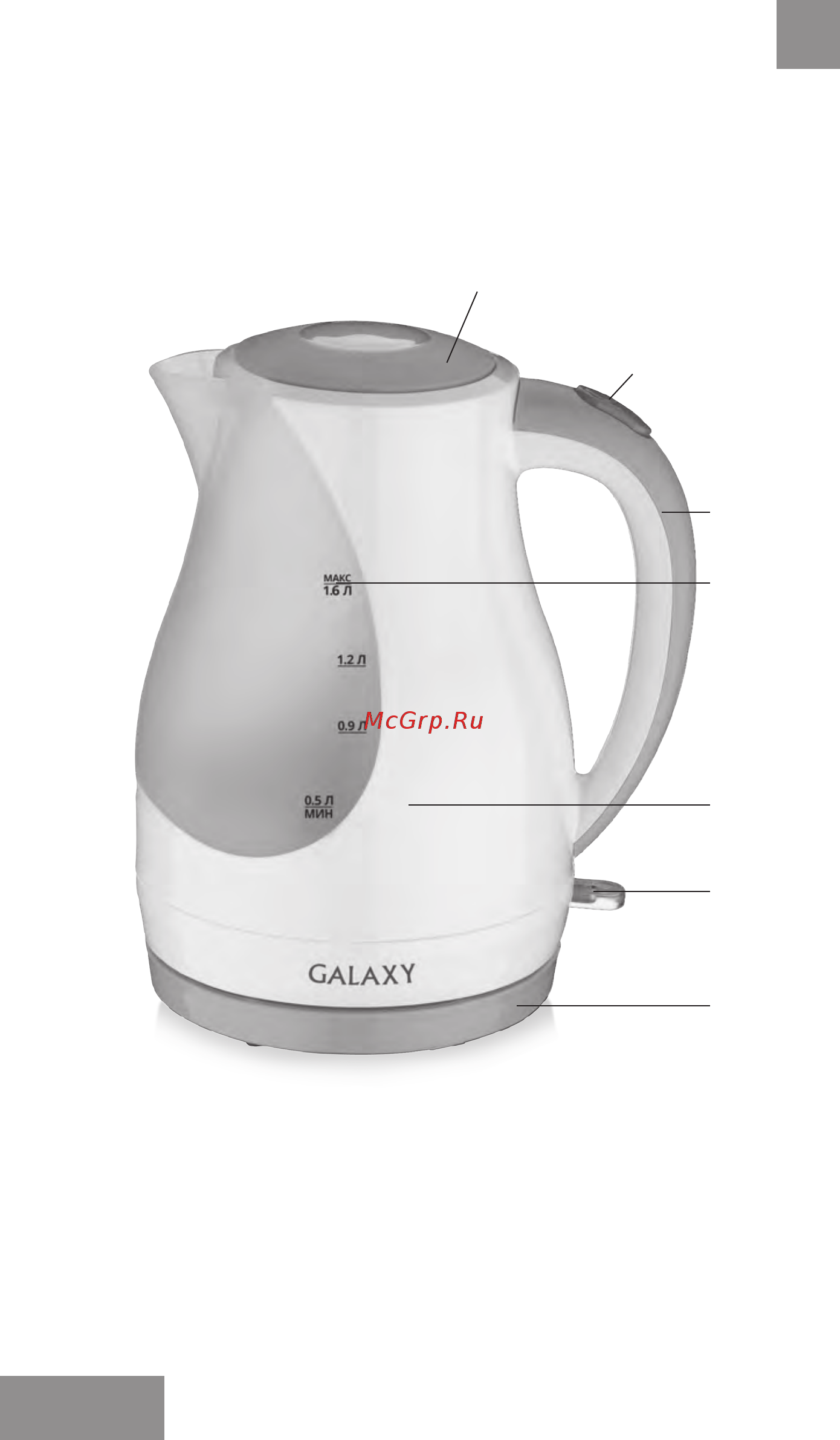 Galaxy GL 0200 [10/16] Электр құралының атқарымдық элементтері