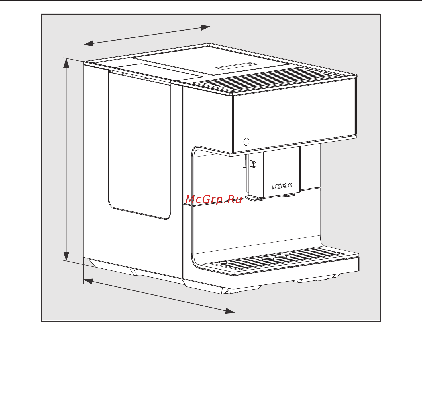 Miele CM7350 BRWS [102/112] Размеры прибора