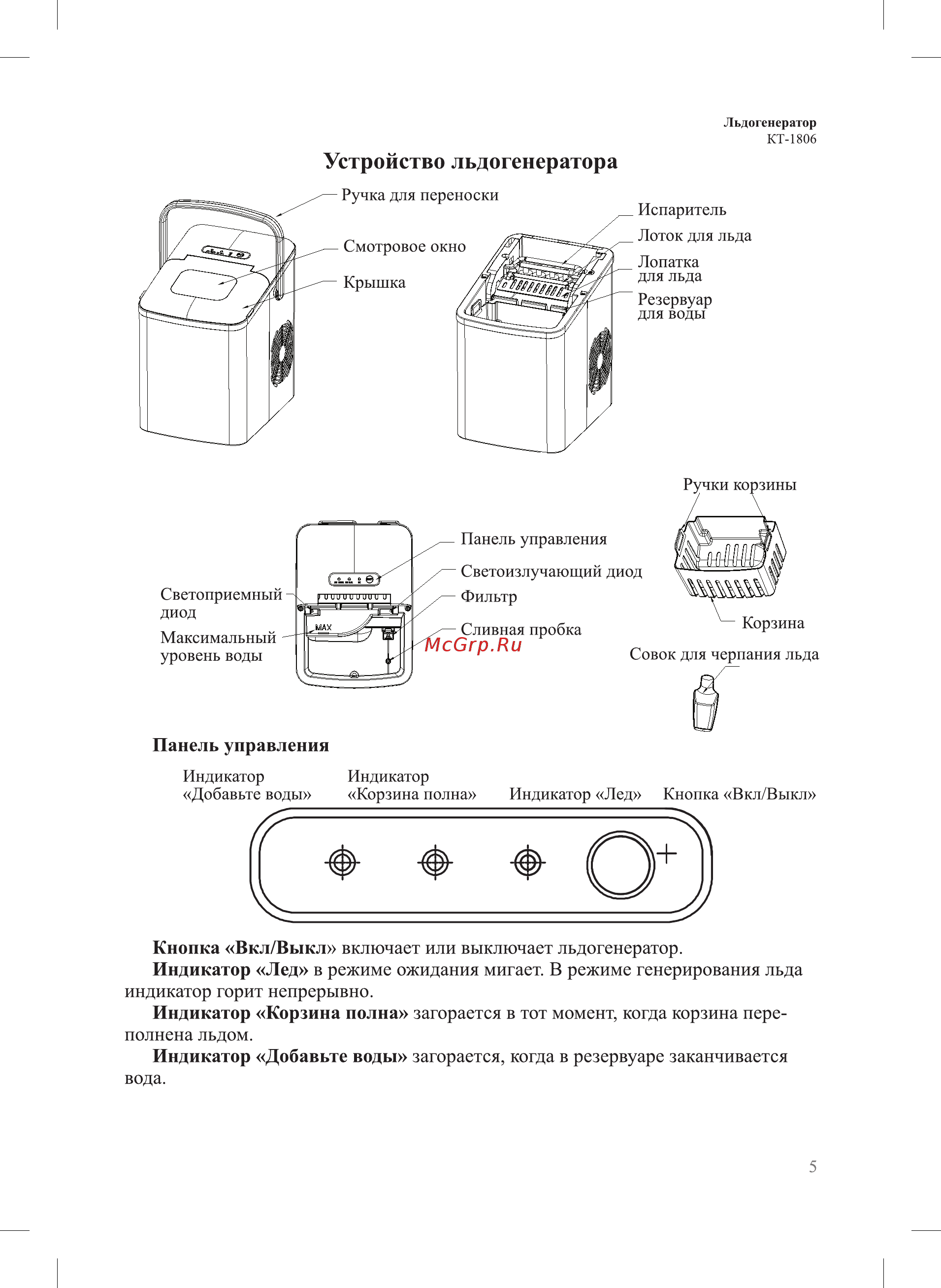 Kitfort КТ-1806 Инструкция по эксплуатации онлайн [5/16] 562498