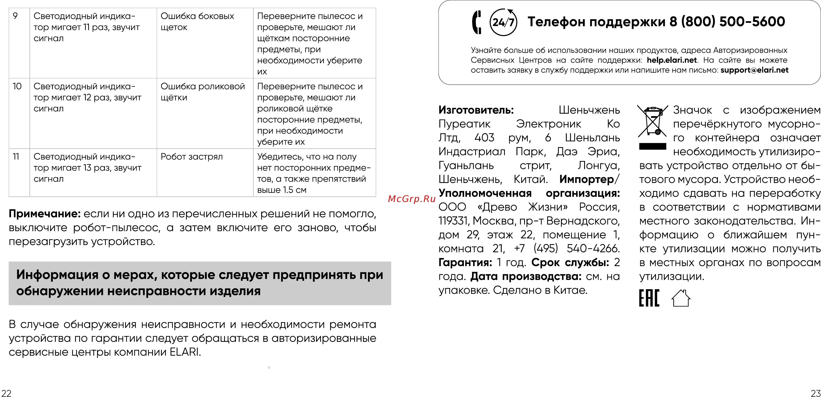 Elari SmartBot Brush SBT-001A Red Инструкция по эксплуатации онлайн [12/13] 562679
