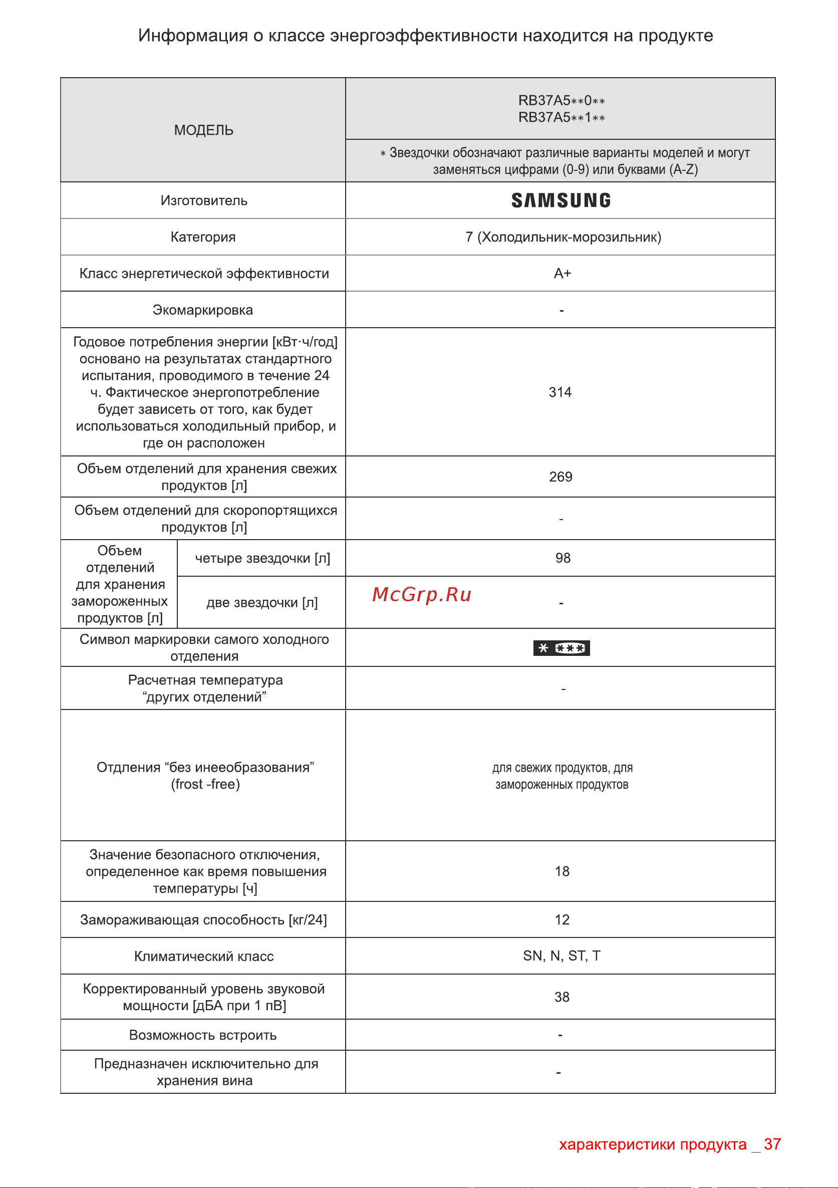 Samsung RB37A5400WW Инструкция по эксплуатации онлайн [37/113] 562807
