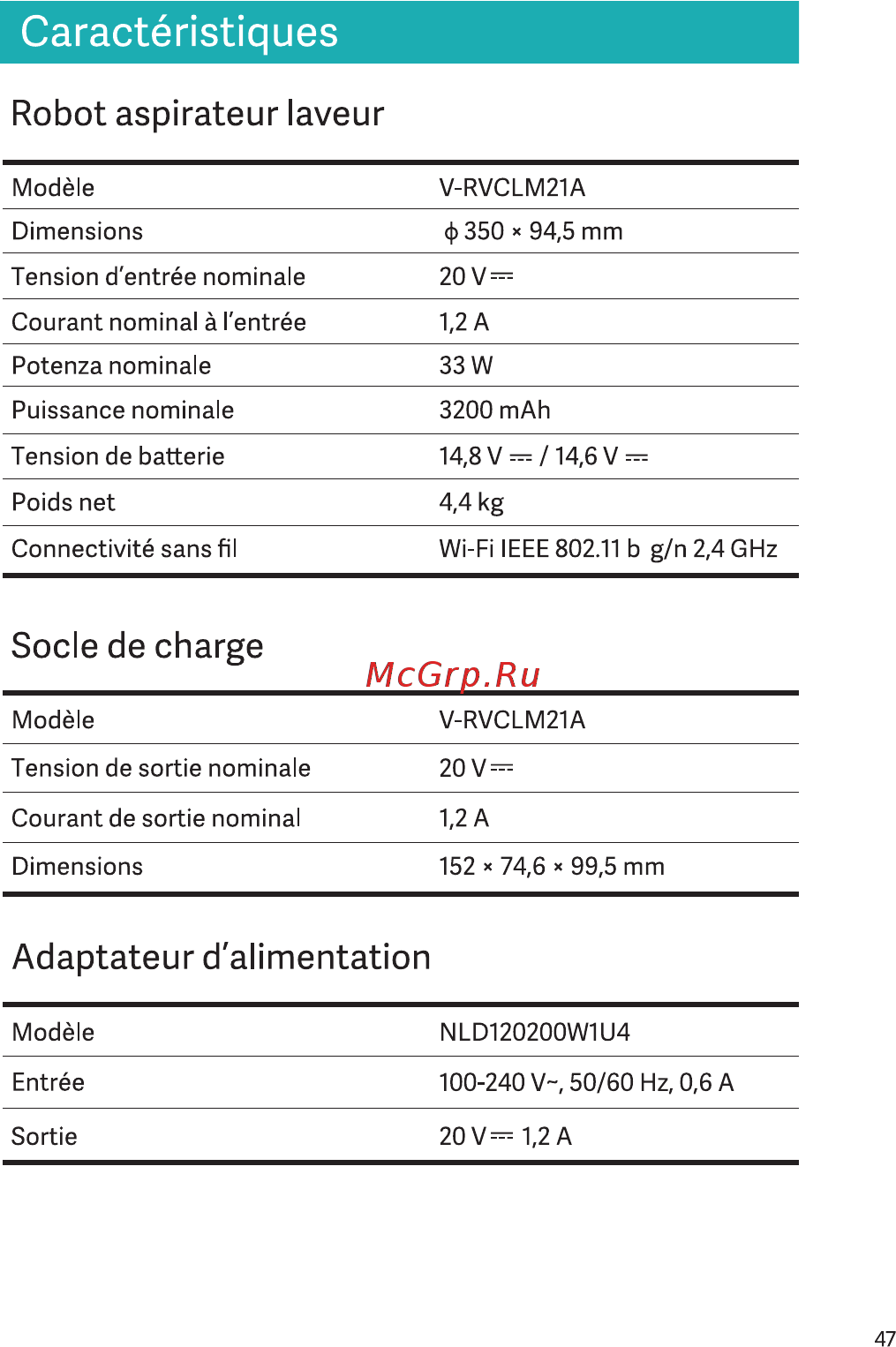Viomi Cleaning Robot SE V-RVCLM21A [49/99] Caractéristiques