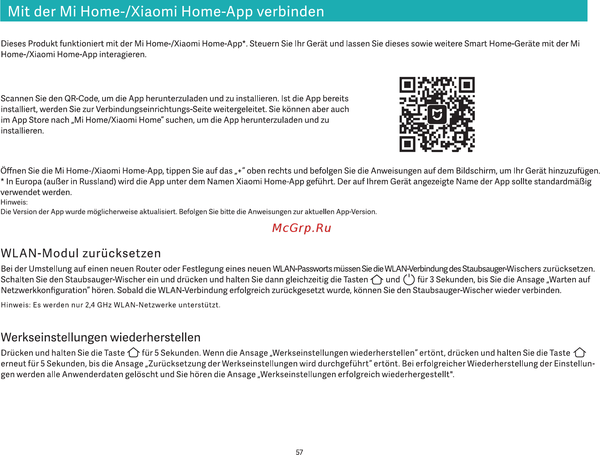 Viomi V-RVCLM21A [59/99] Mit der mi home7xiaomi home app verbinden