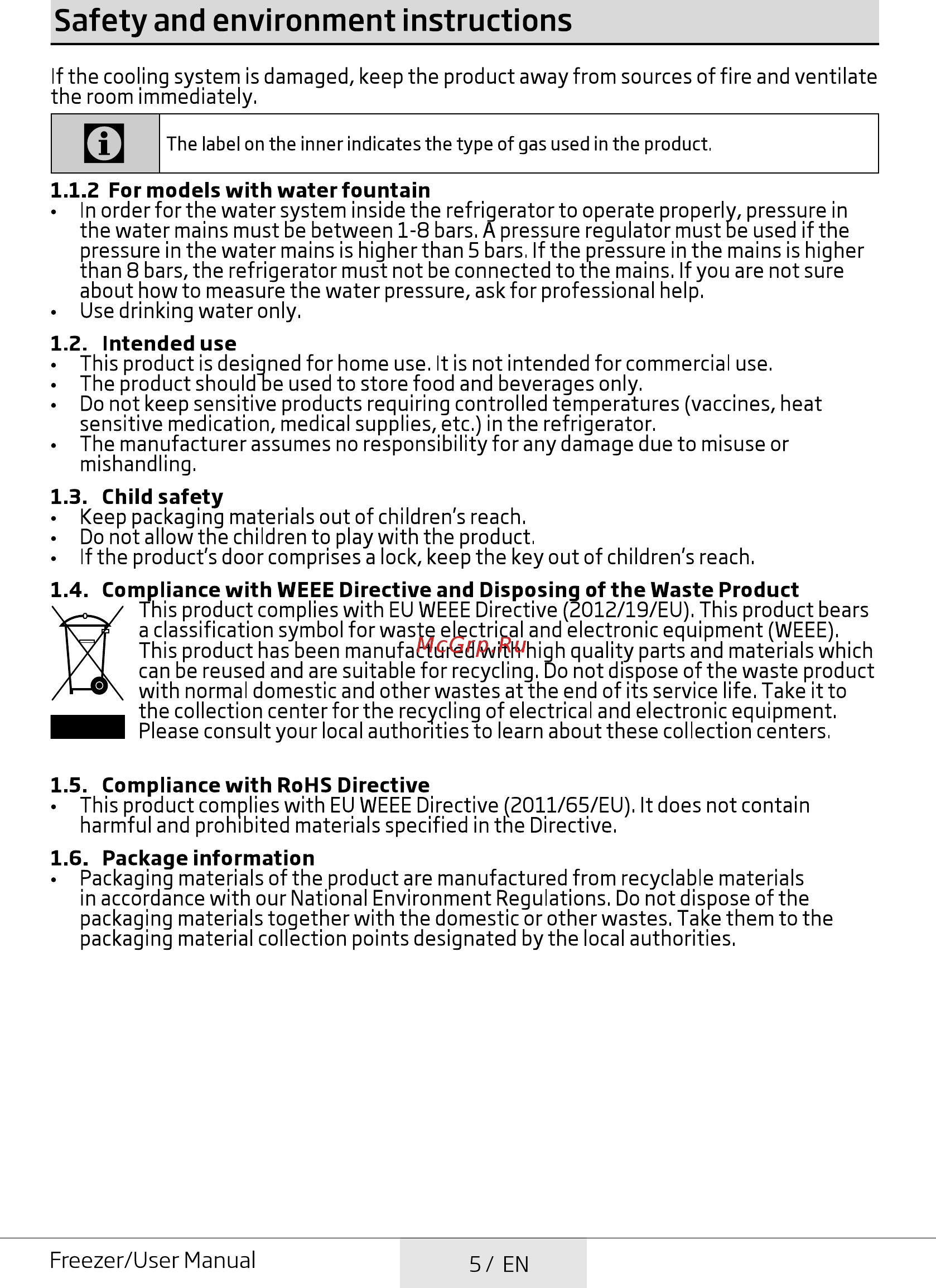 Beko RFSK215T01S [5/44] Safety and environment instructions