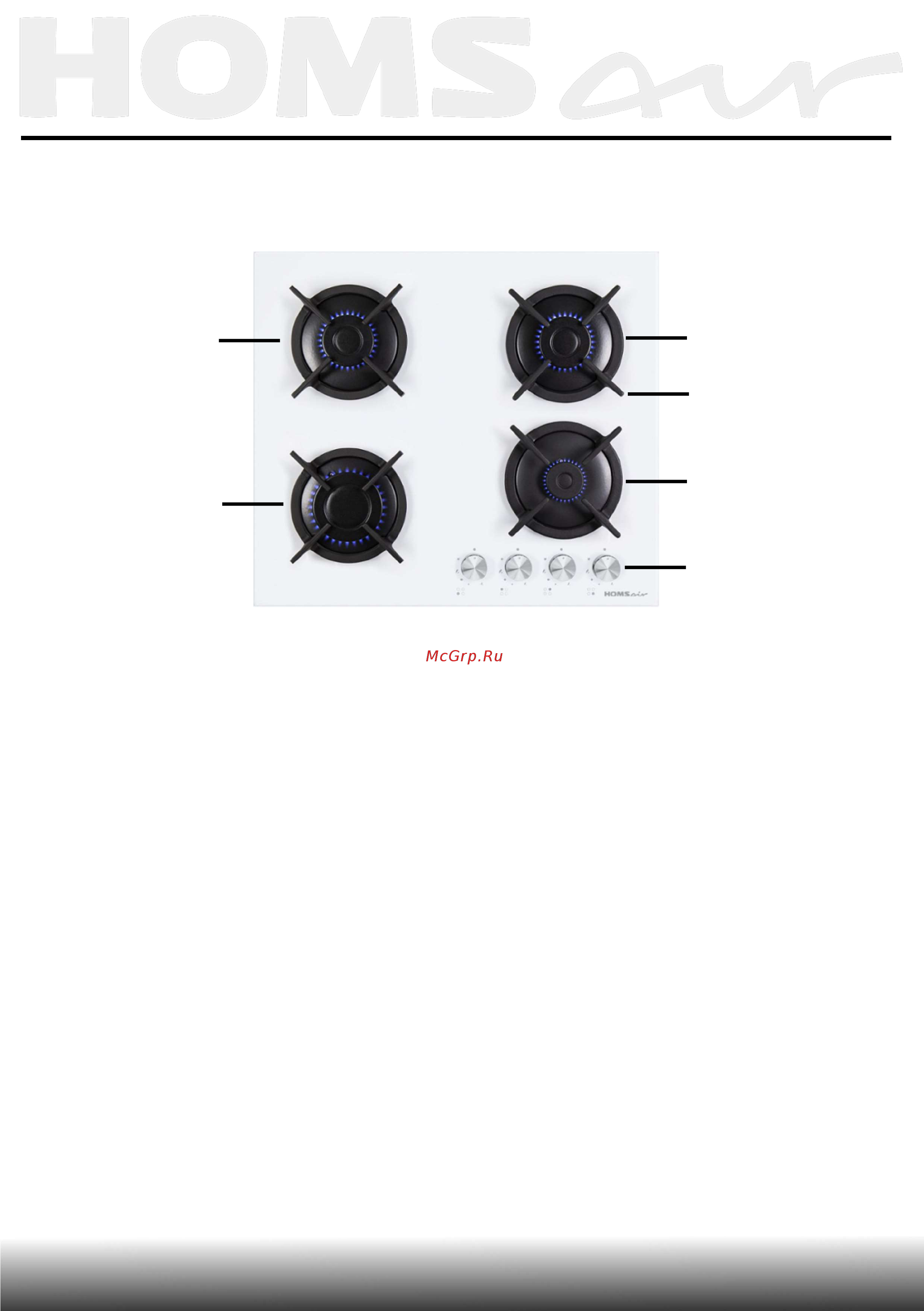 Homsair HGG641WH [12/35] Описание прибора