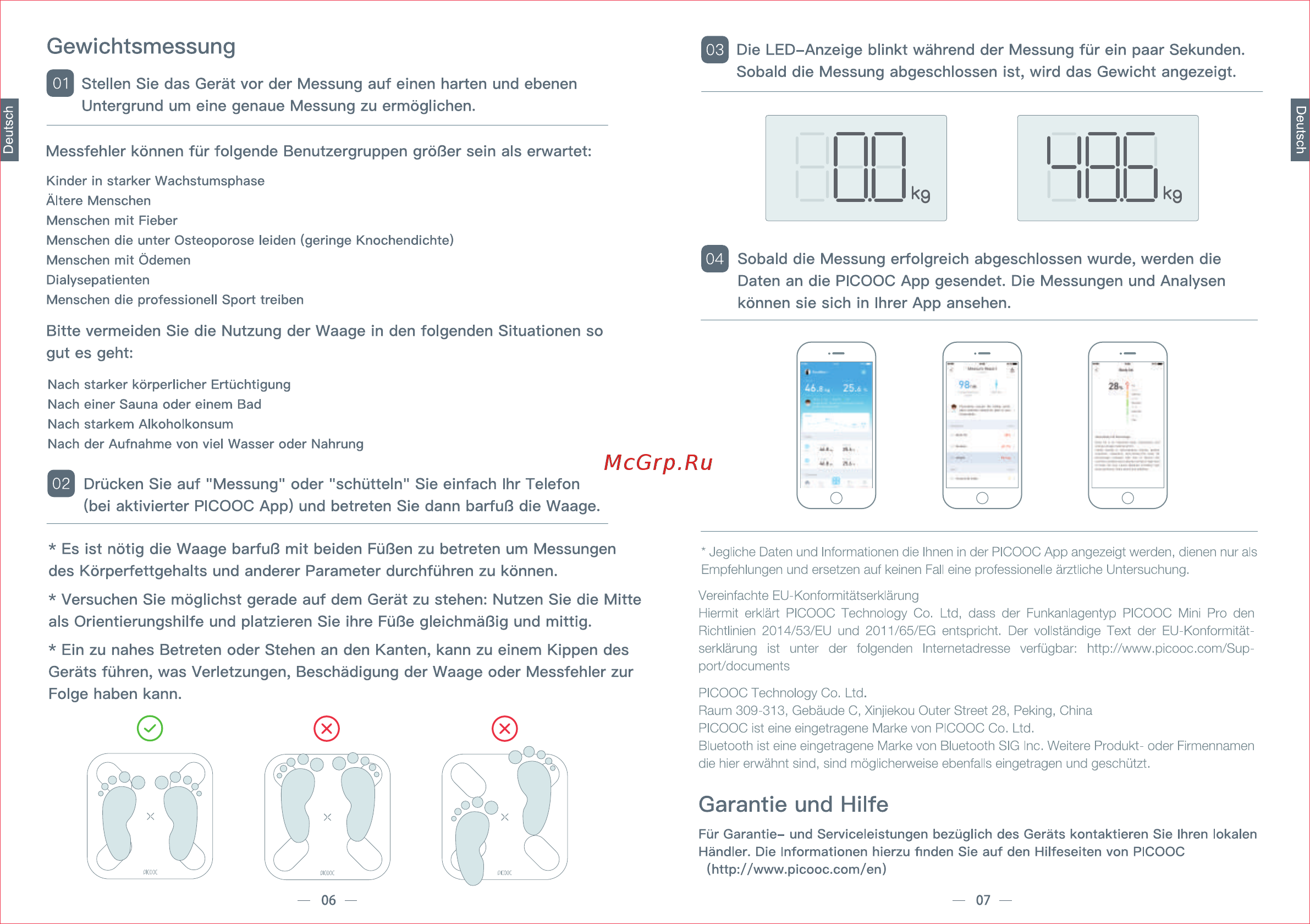 Picooc Mini Pro V2 [5/22] Garantie und hilfe