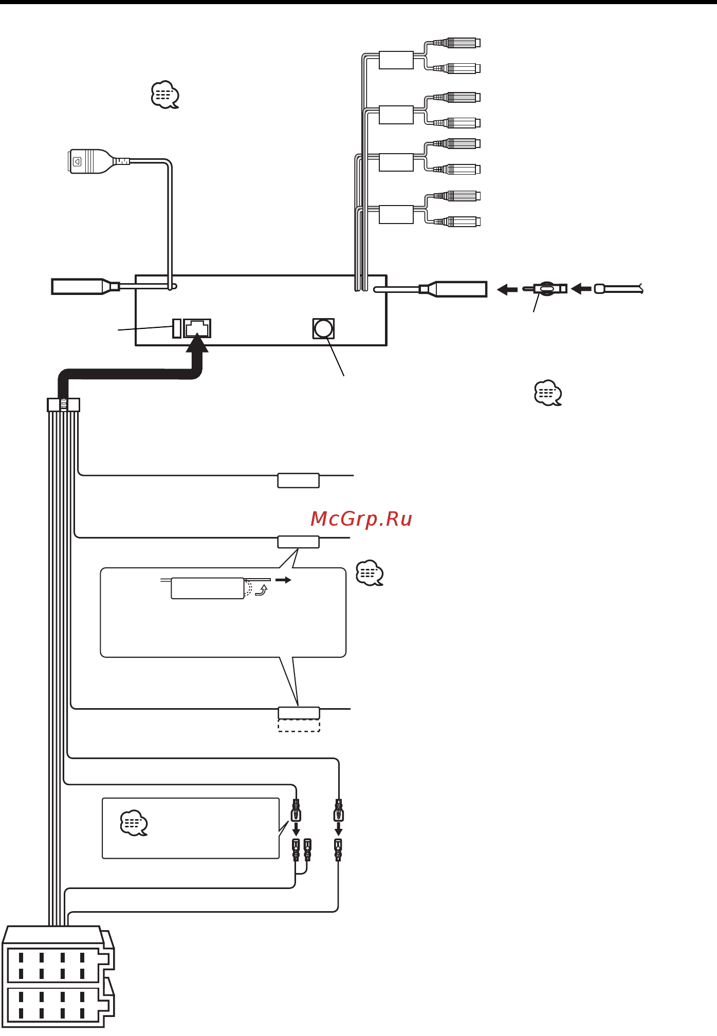 Kenwood KDC-W7534 UY [47/56] Подсоединение кабелей к гнездам для подключения