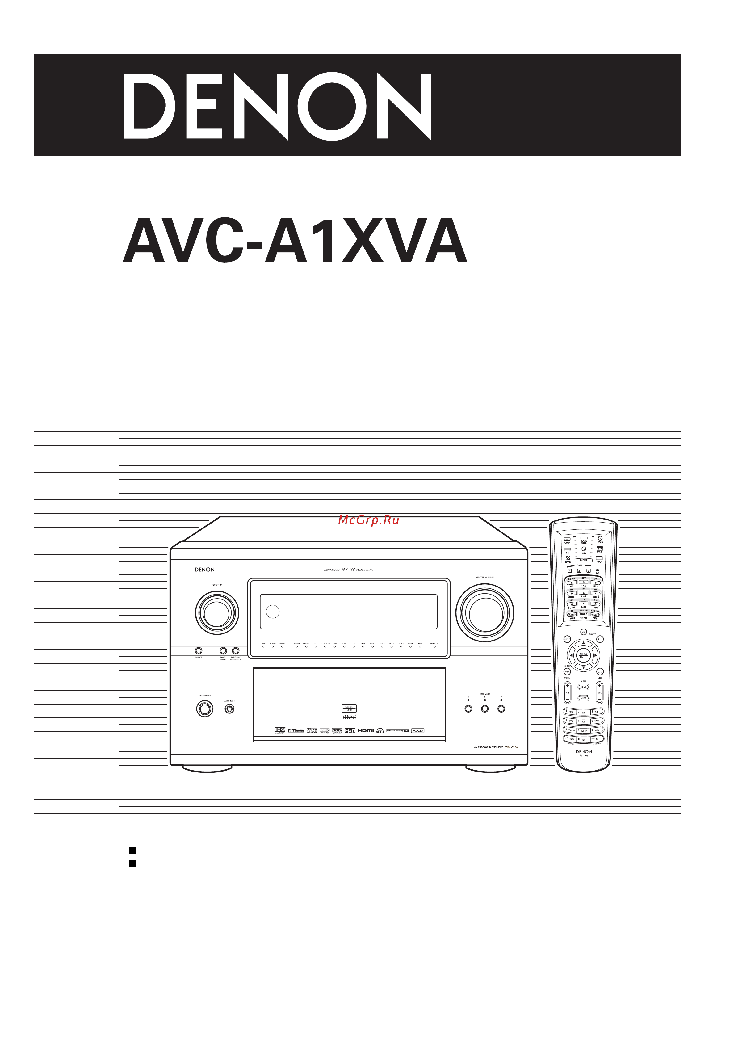 Denon AVC-A1XVA SPE2 Инструкция по эксплуатации онлайн
