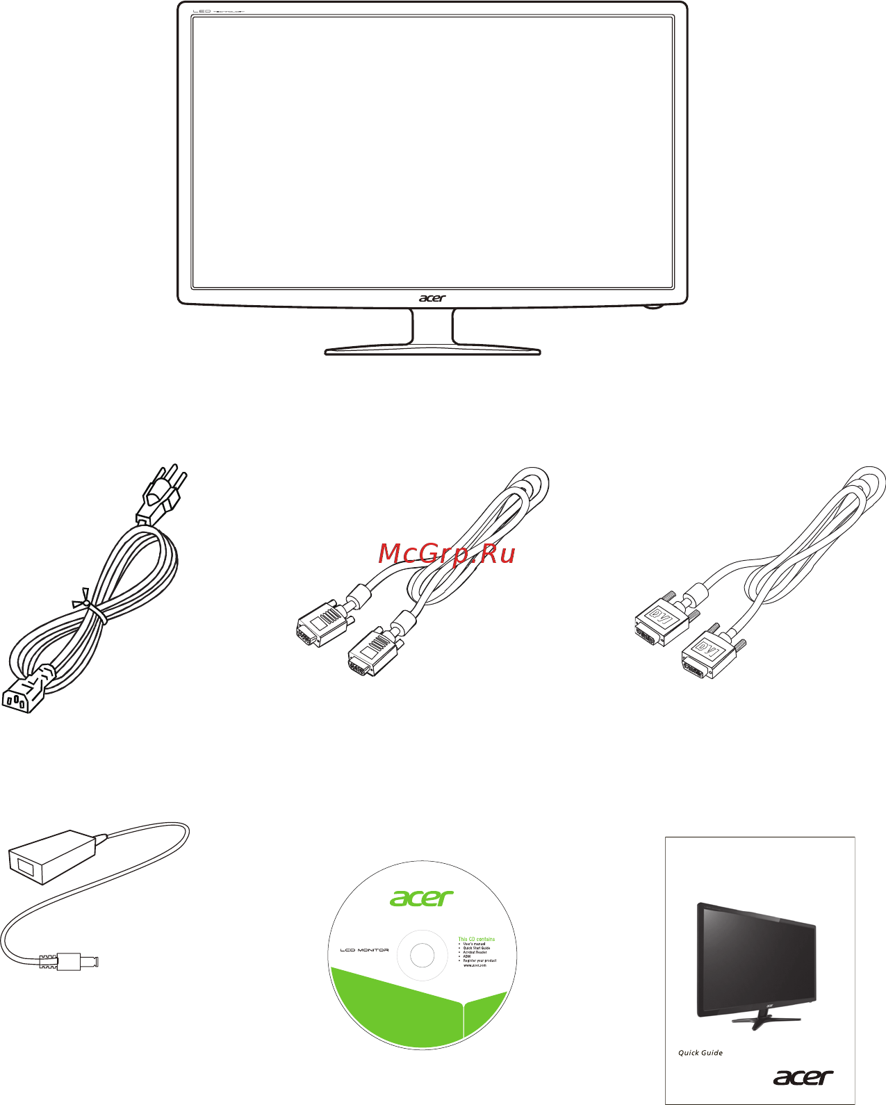 Acer G276HL Jbidx [11/29] Распаковка