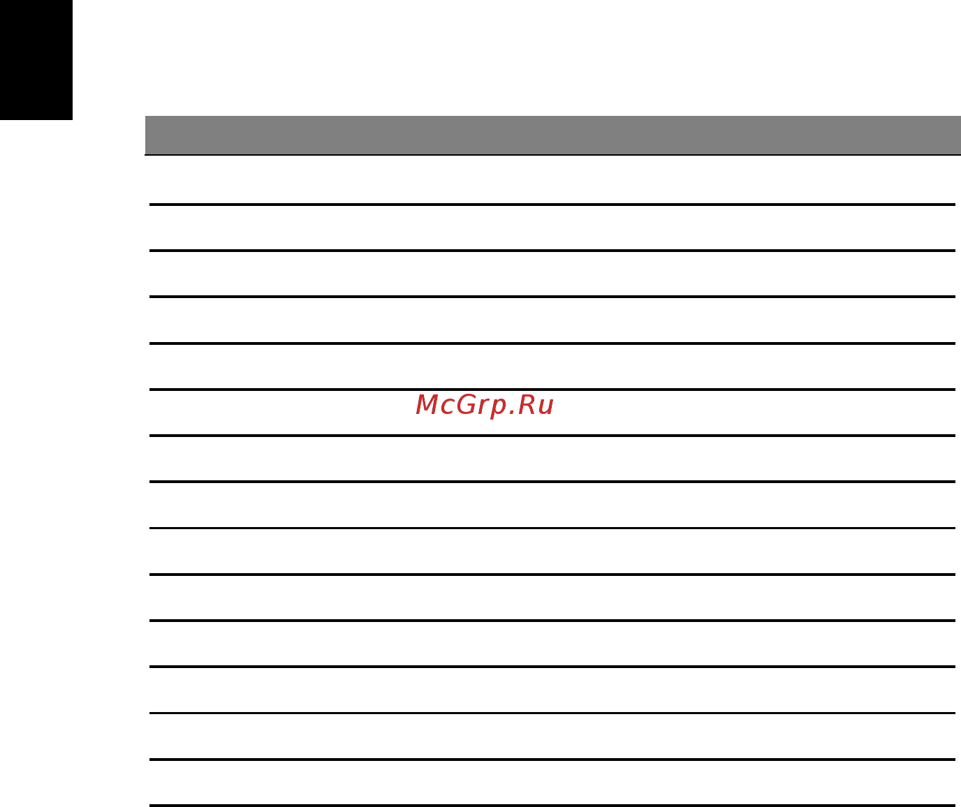 Acer V246HL bmd [18/27] Таблица стандартных режимов синхронизации