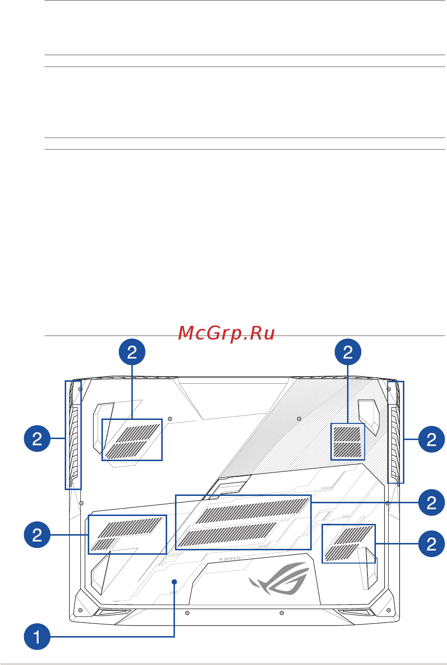 Asus ROG Strix SCAR Edition GL703GM-EE224T [17/114] Нижняя сторона